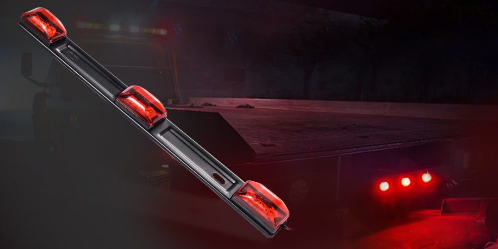 MICTUNING Red Trailer Marker Light Bar for Added On-road Safety