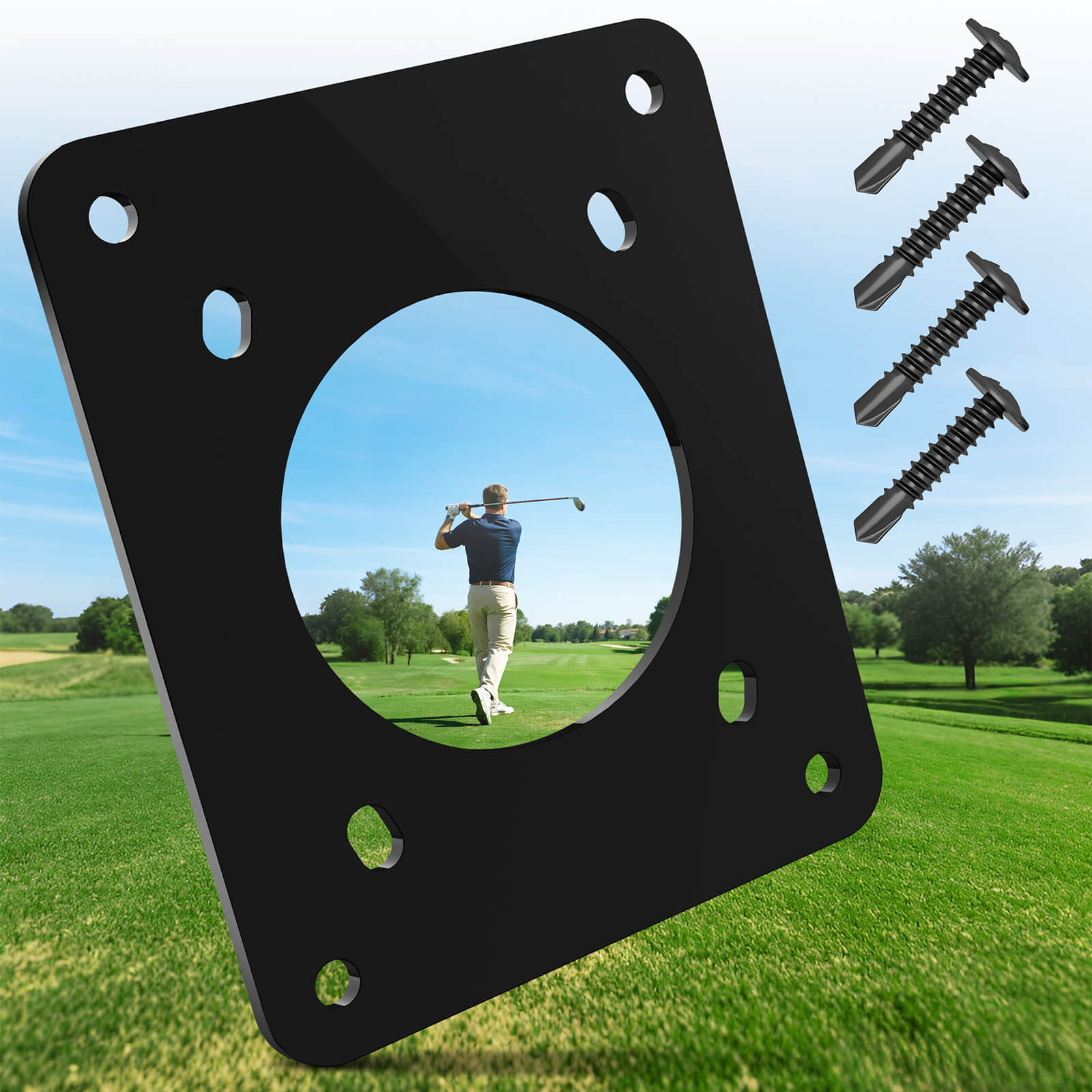 Golf Cart Charging Port Adapter 3 Holes/4 Holes, Compatible with EZGO TXT EZ-GO Golf Cart, 110V AC 36V Adapter Plate for Lithium Battery Conversion and On Board Charging