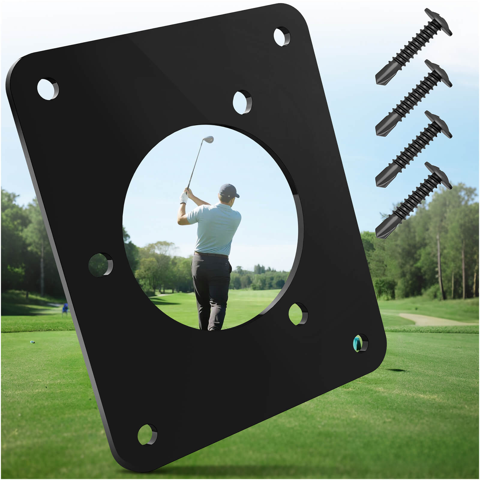 Golf Cart Charging Port Adapter 3 Holes/4 Holes, Compatible with EZGO TXT EZ-GO Golf Cart, 110V AC 36V Adapter Plate for Lithium Battery Conversion and On Board Charging