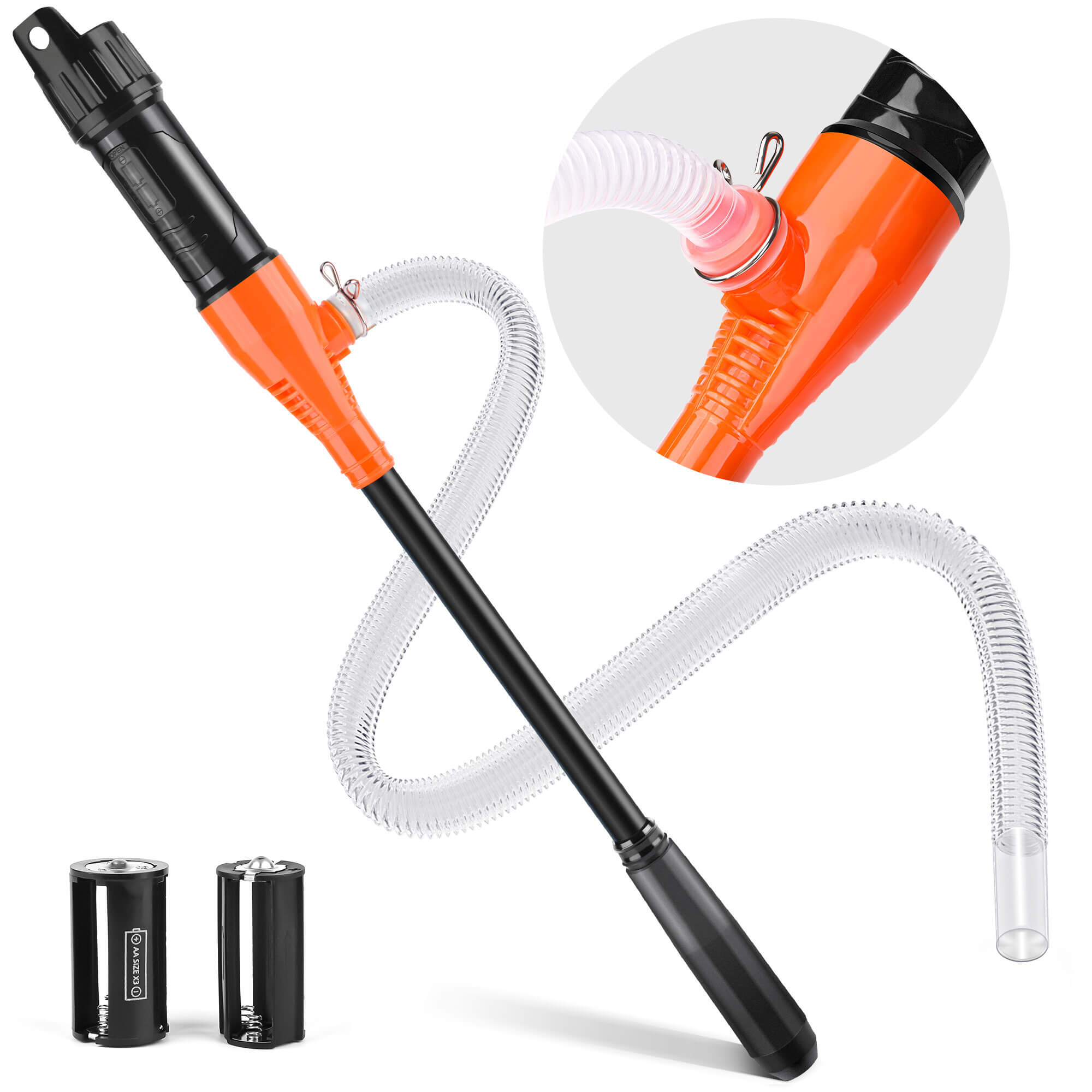 Portable Power Battery Pump, 2.4GPM per Min, Battery Powered Liquid Transfer Pump for Gasoline Diesel Fuel Water Transfer (Orange)