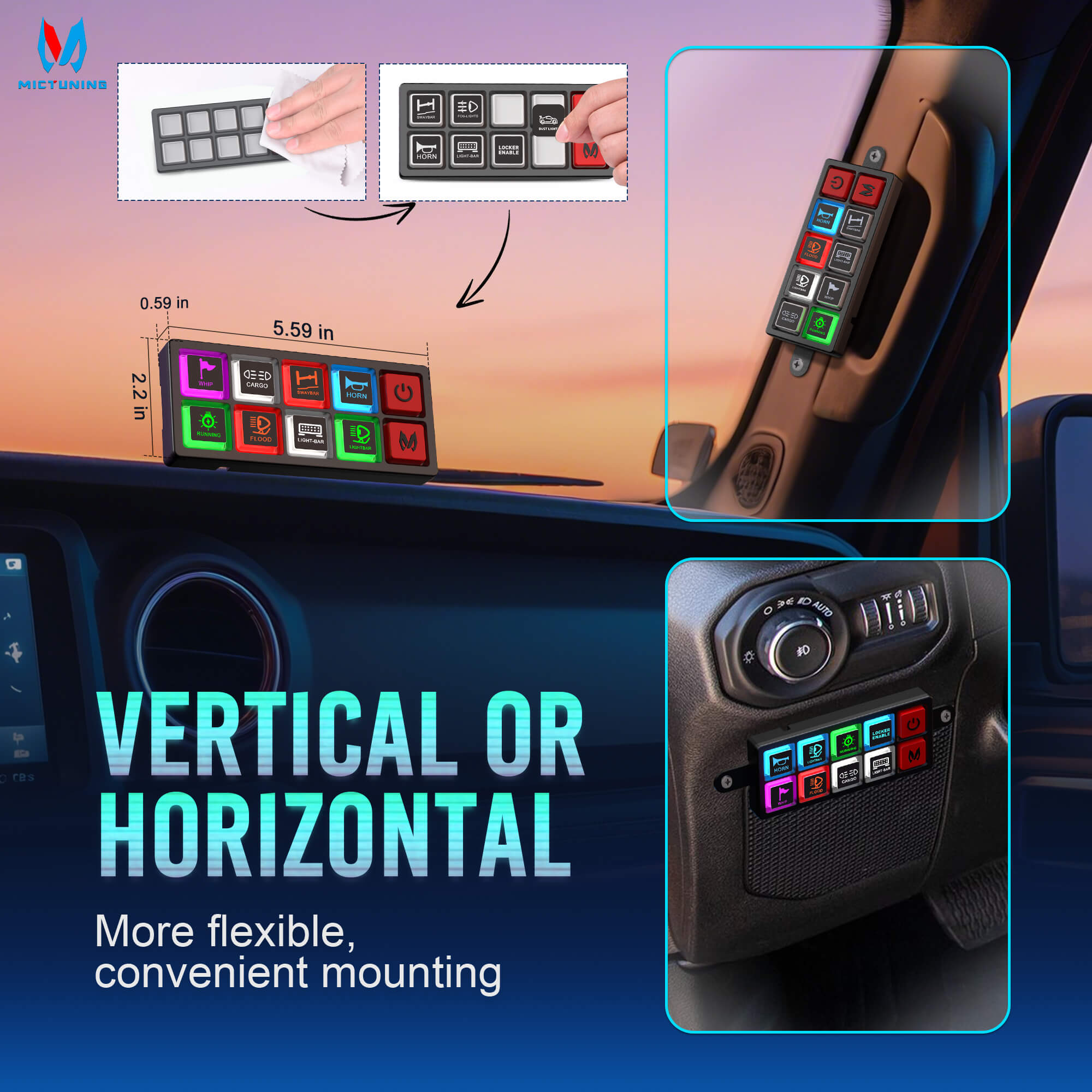 2025 All-New P4 Neon Switch Panel 4/8 Gang, LED Backlit Silicone Buttons, Universal Circuit Control Relay System Box, Toggle On-Off Touch Pod