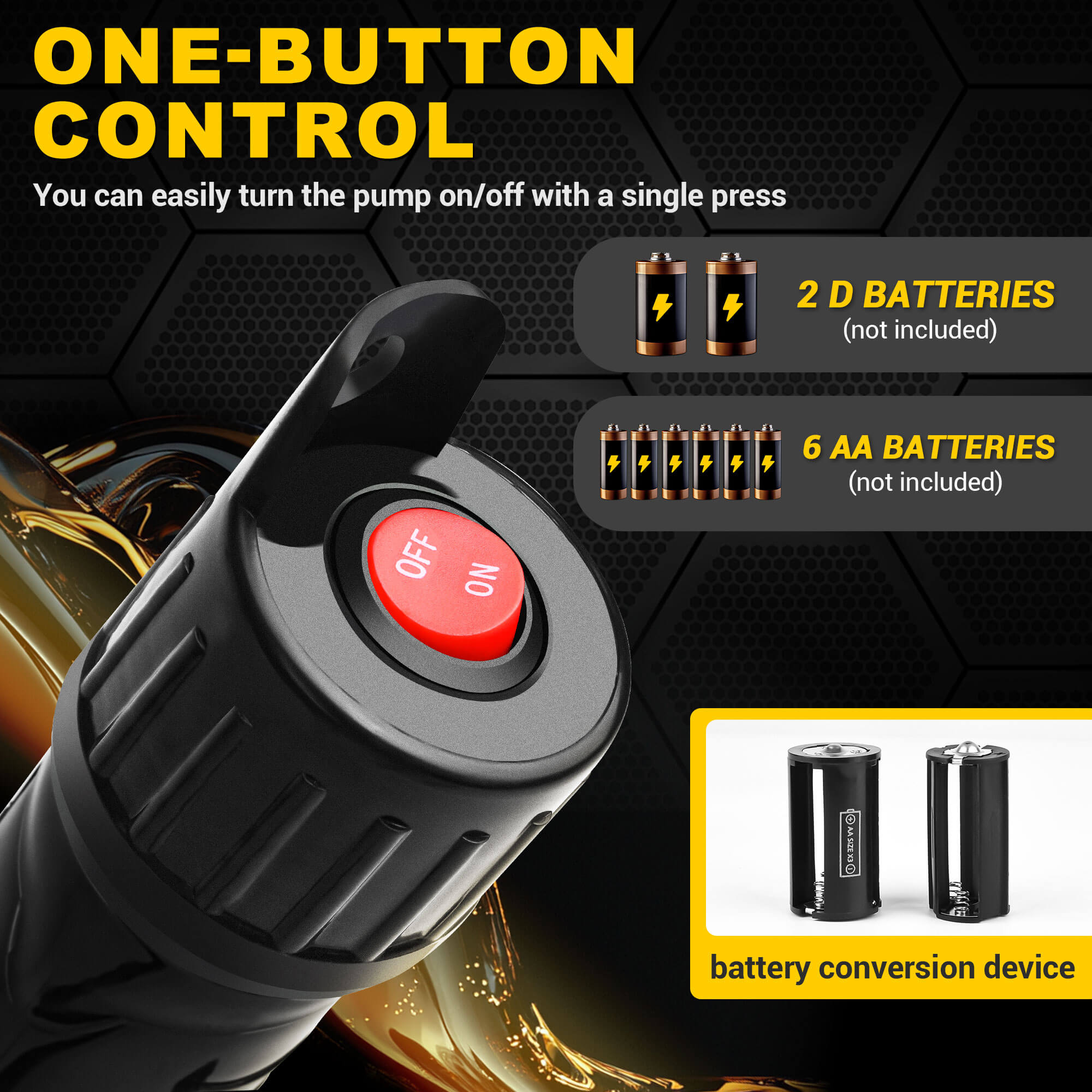 Portable Power Battery Pump, 2.4GPM per Min, Battery Powered Liquid Transfer Pump for Gasoline Diesel Fuel Water Transfer (Orange)