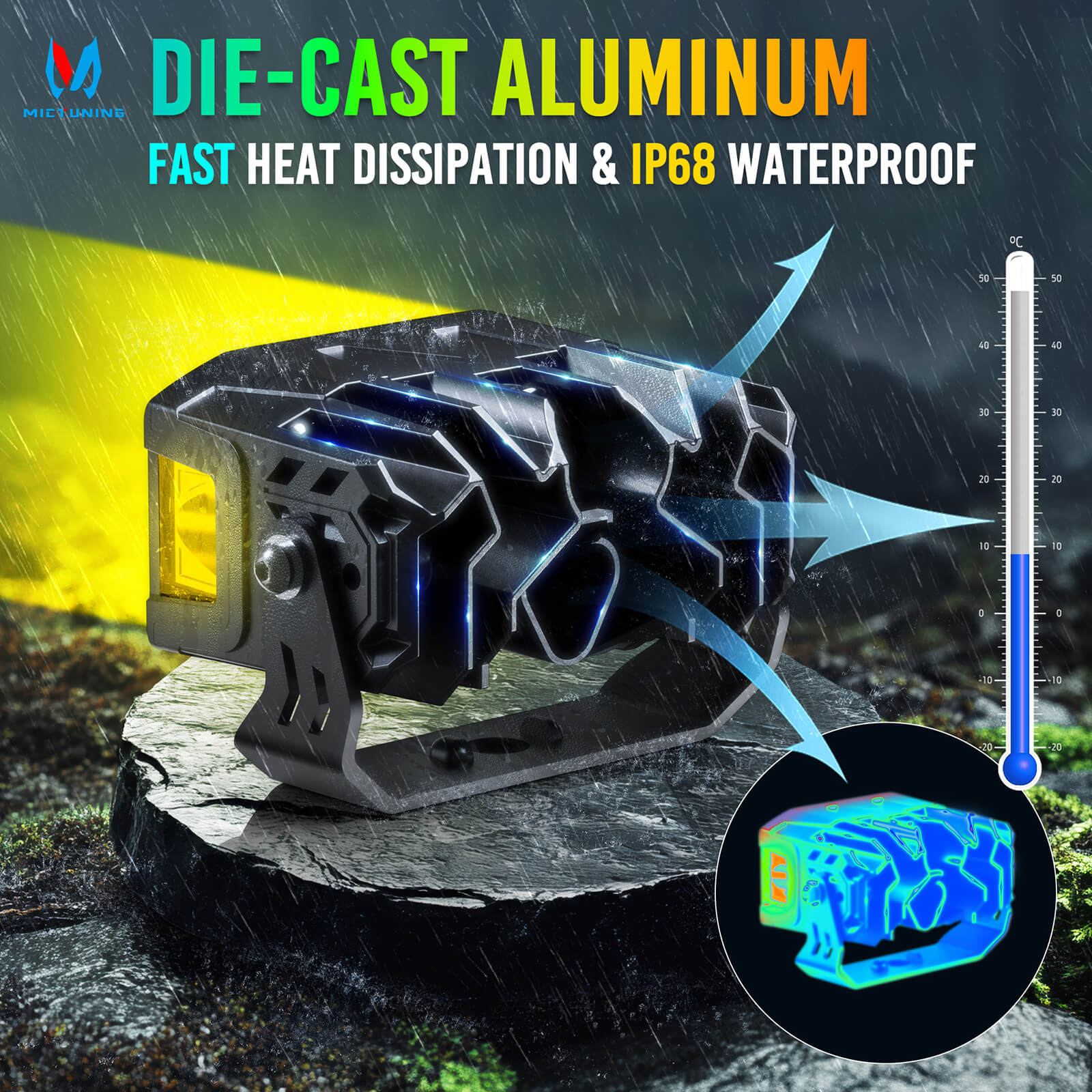 K3 4 Inch 56W LED Pod Lights RGB with White Offroad Driving Lights (7 Colors), w/ Wiring Harness Switch, Flood Beam/Spot Beam, 2PCS