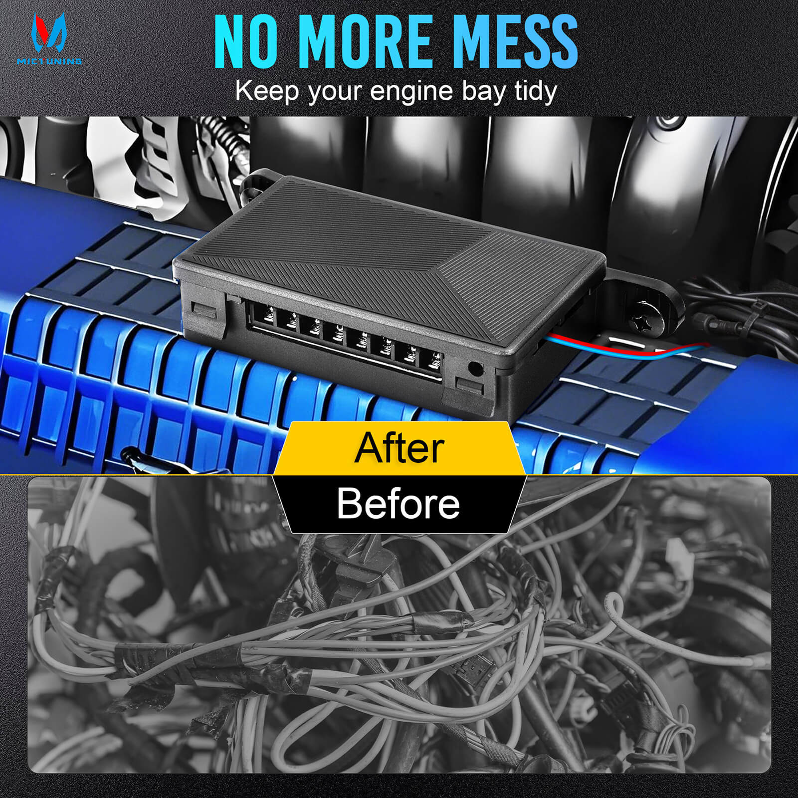 BA40/BA60 Wireless Switch Panel 4 Gang/6 Gang, Up to 164FT Range, 12V 60A Auxiliary Car Switch Panel