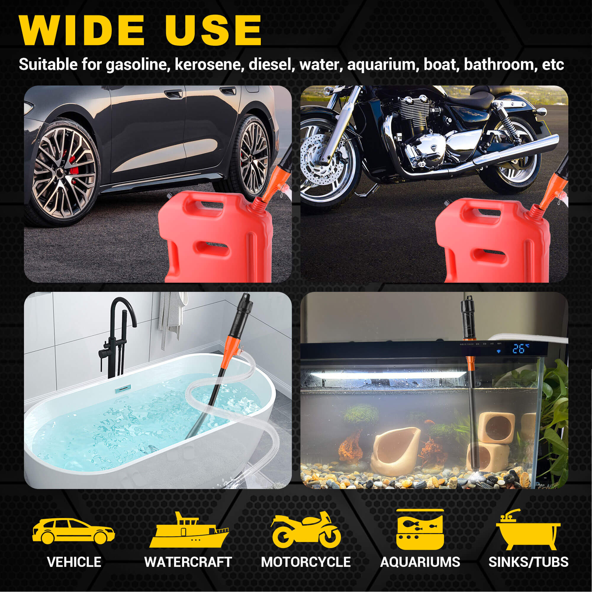 Portable Power Battery Pump, 2.4GPM per Min, Battery Powered Liquid Transfer Pump for Gasoline Diesel Fuel Water Transfer (Orange)