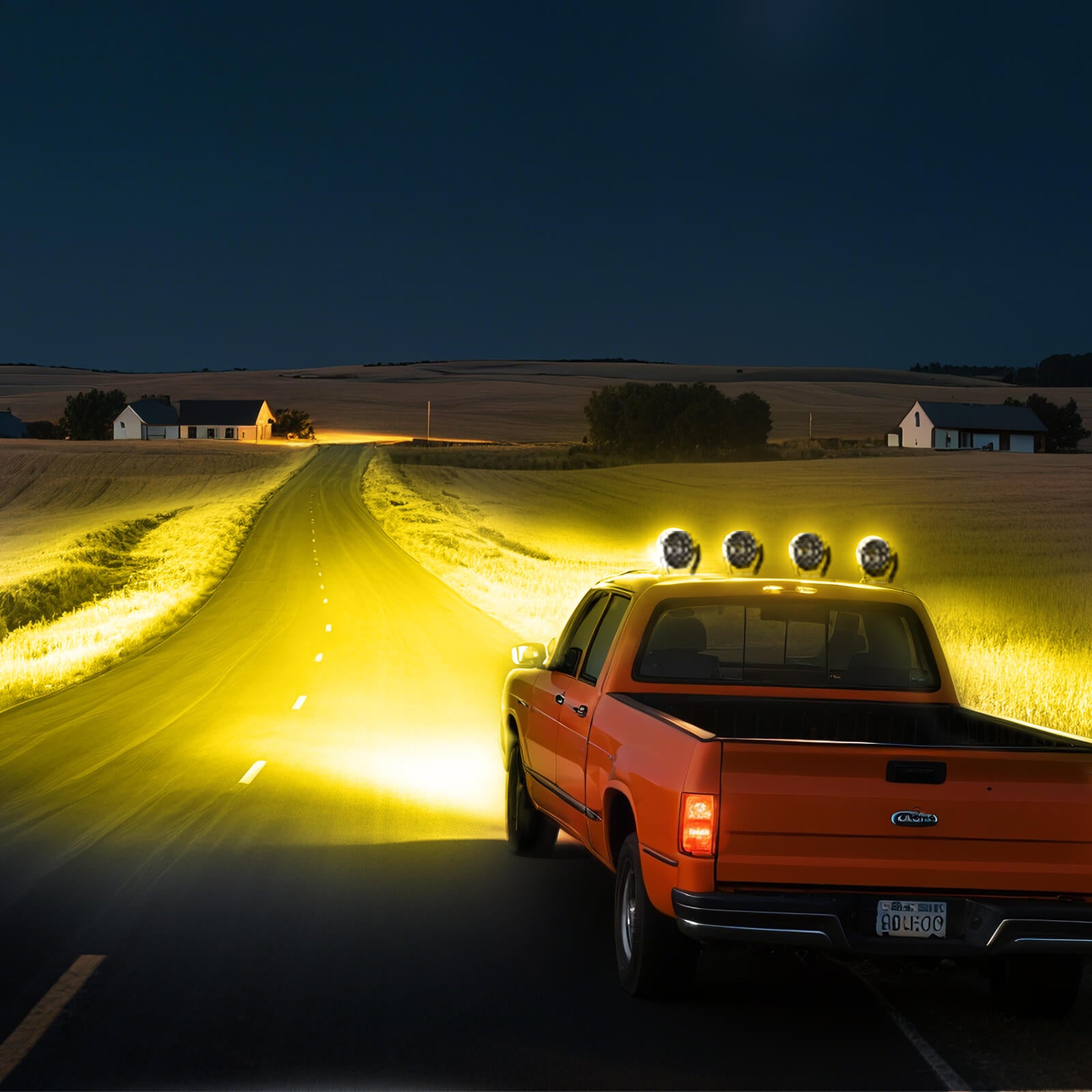 5 Inch 180W LED Yellow Light Pods - Yellow DRL & Amber Turn Signal, Offroad Driving Side Shooter, Fog Spot Flood Auxiliary Ditch Lamps w/ Covers, Pair