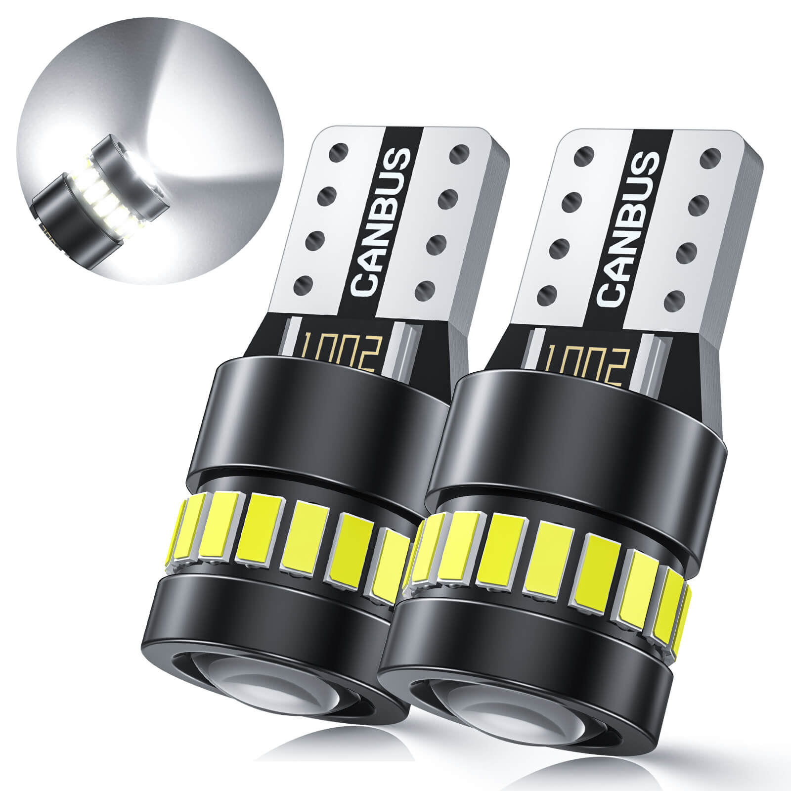 194 LED Bulbs Car T10 LED Bulbs for License Plate Light 168 175 2825 W5W T10, 3014SMD Chipsets 6000K White for Car Dome Door Map Dash Courtesy Cargo License Plate Lights,2pcs/10pcs