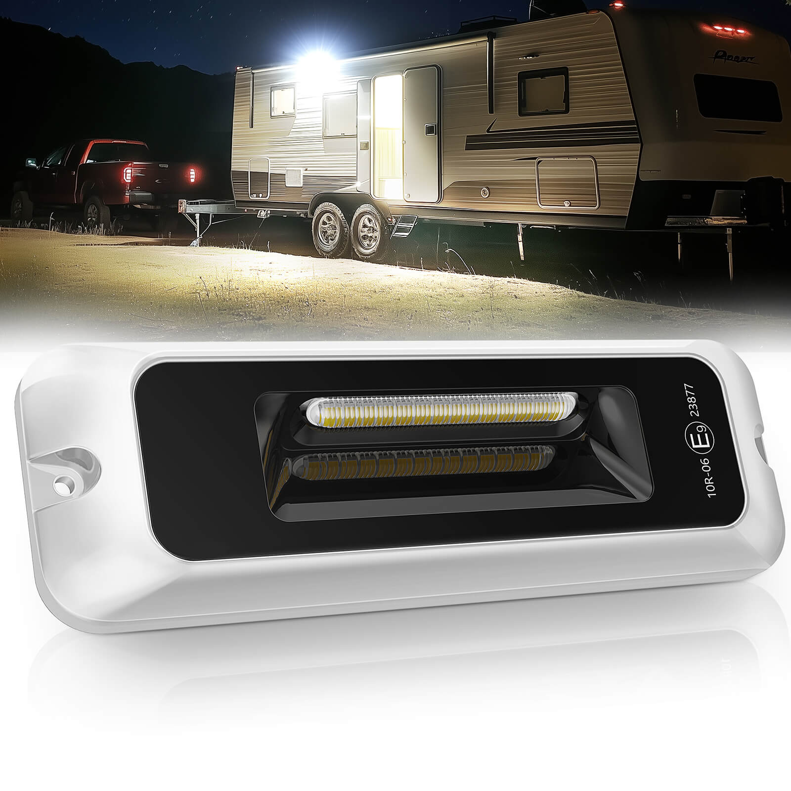 6 Inch/8 Inch RV Exterior Porch Light, LED Utility Awning White 6000K, Outdoor IP68 Waterproof Aluminum