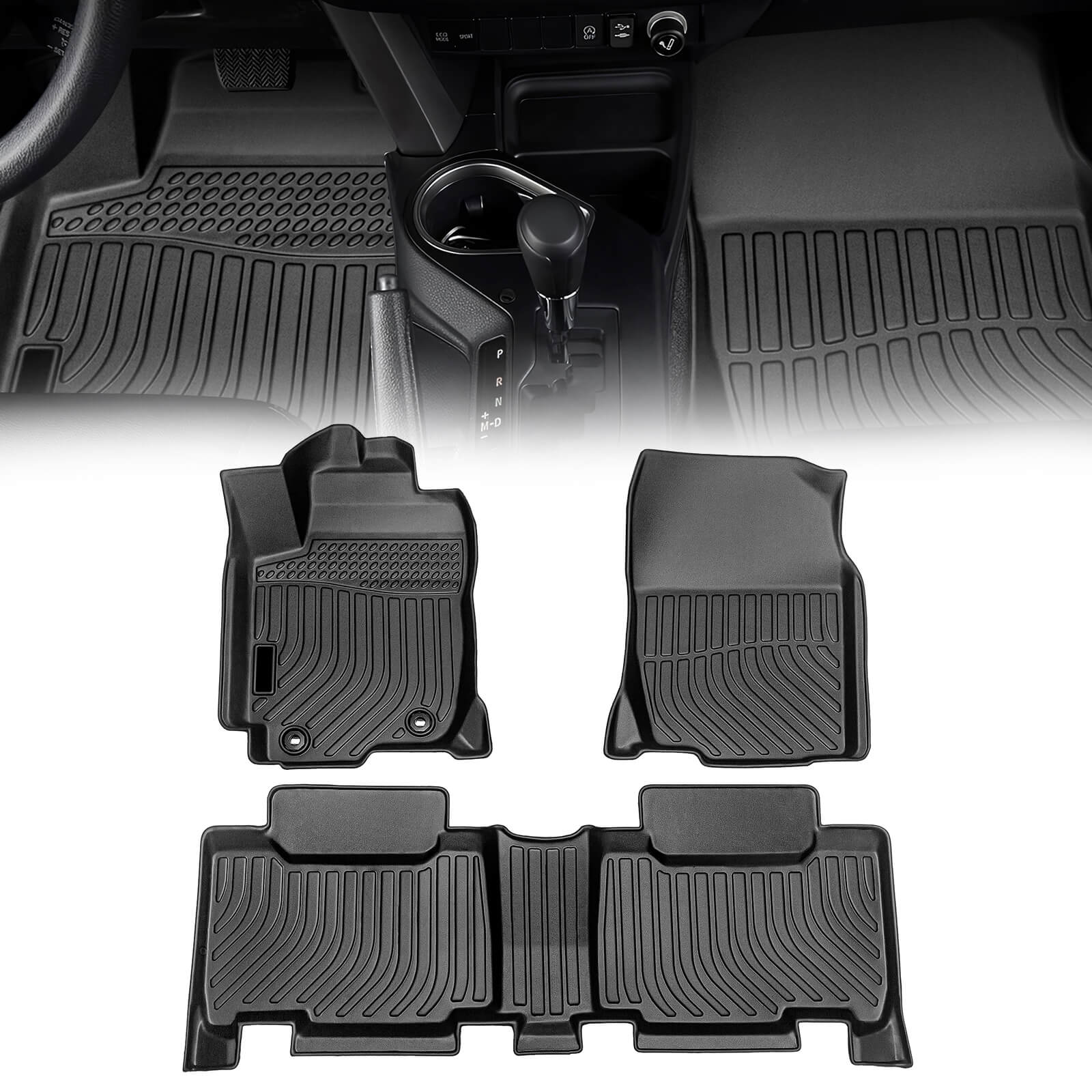 M MOTOS Rubberen vloermatten voor Toyota C-HR vanaf 2016, verbeter je reiscomfort met de zwarte 3D antislip mat voor de auto, voor alle weersomstandigheden, bescherming tegen vuil M MOTOS Rubberen vloermatten voor Toyota C-HR vanaf 2016, verbeter je reiscomfort met de zwarte 3D antislip mat voor de auto, voor alle weersomstandigheden, bescherming tegen vuil
