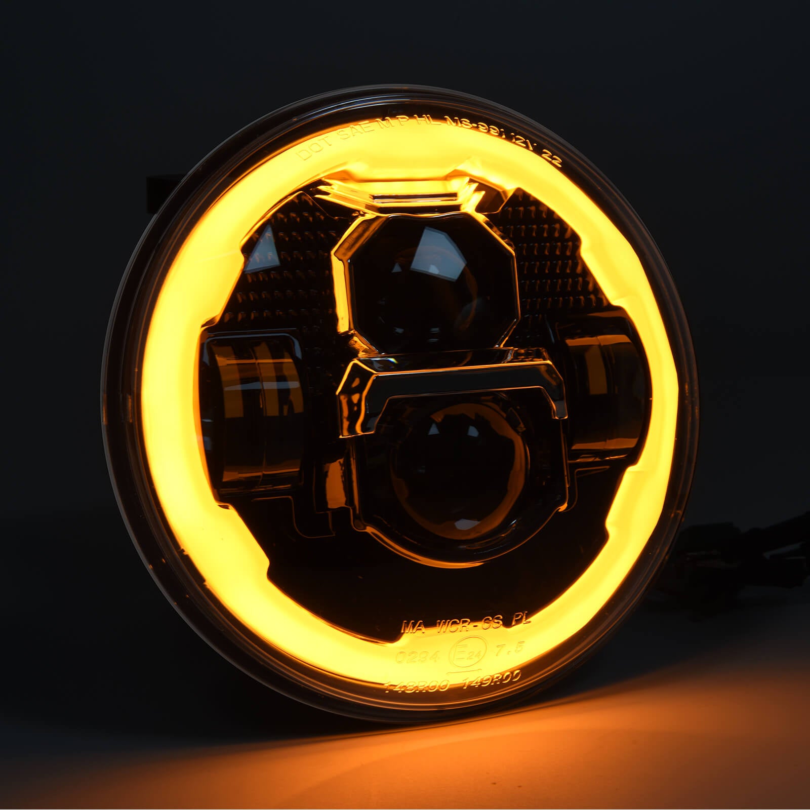 7 Inch Round LED Headlights with Hi/Lo Beam DRL Turn Signal, Compatible with Jeep Wrangler JK JKU TJ LJ,Chevy, Anti-glare, Plug and Play, IP67 Waterproof