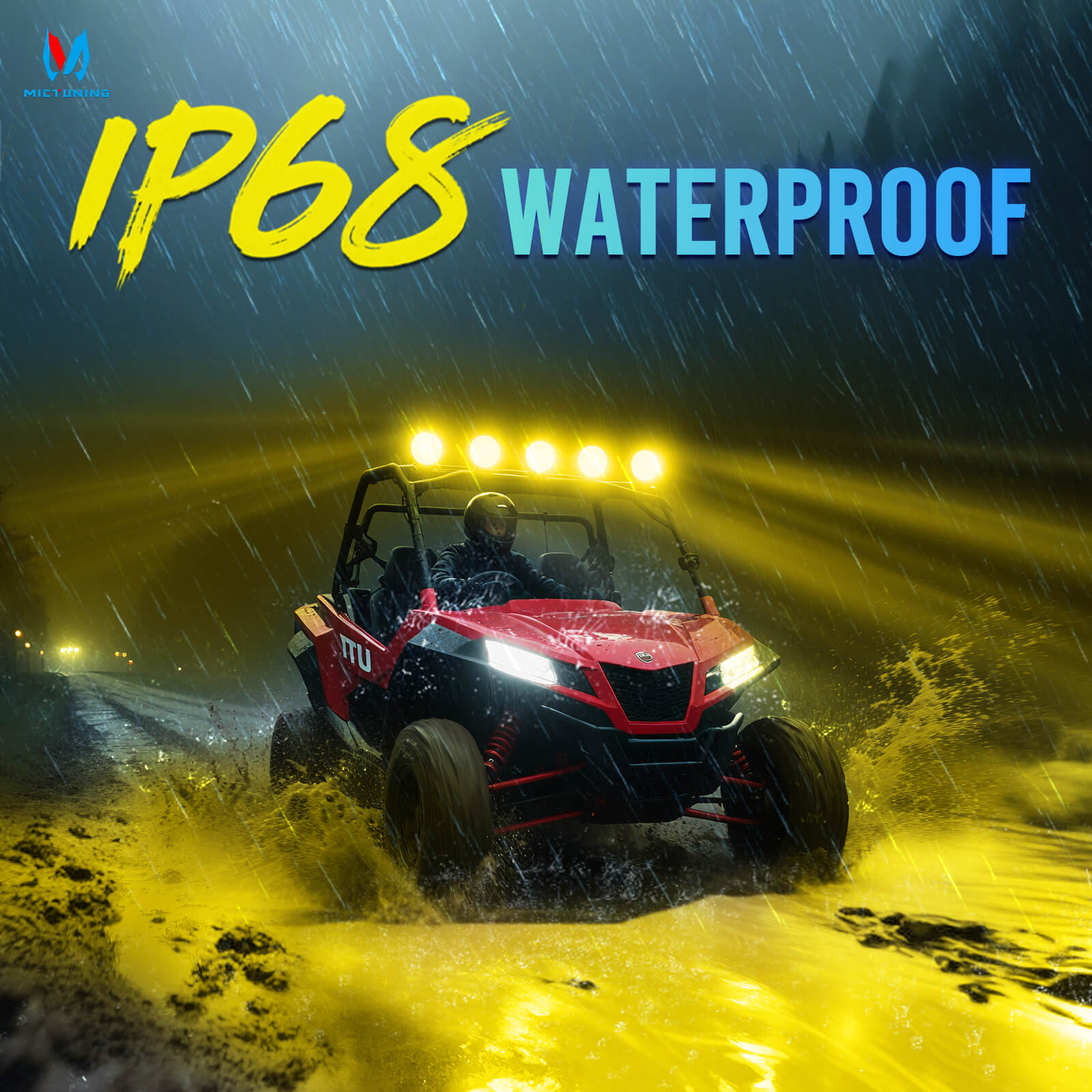 5 Inch 180W LED Light Pods White/Yellow - 270° Side Shooter with DRL & Turn Signal, Fog Spot Flood Auxiliary Ditch Lamps w/ Covers, Pair