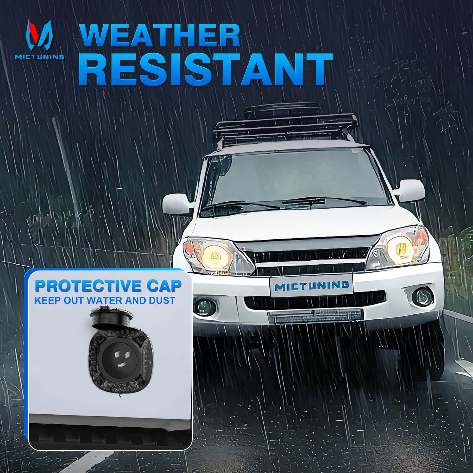 5-in-1 AC Port Plug 20A 125V, RV Shore Power Inlet Plug with T-Blade Adapter