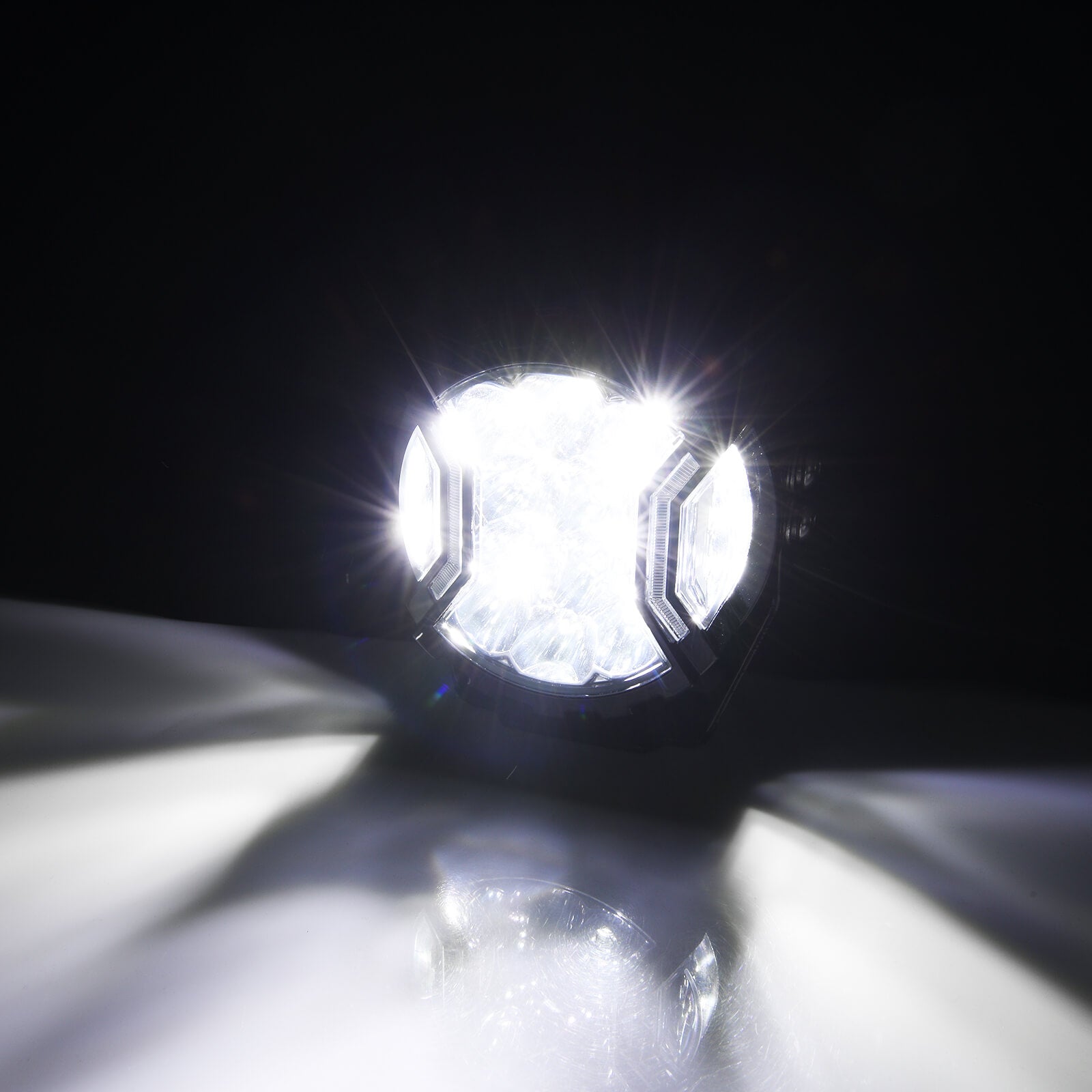 5 Inch 180W LED White Light Pods - White DRL & Amber Turn Signal, Offroad Driving Side Shooter, Fog Spot Flood Auxiliary Ditch Lamps w/ Covers, Pair