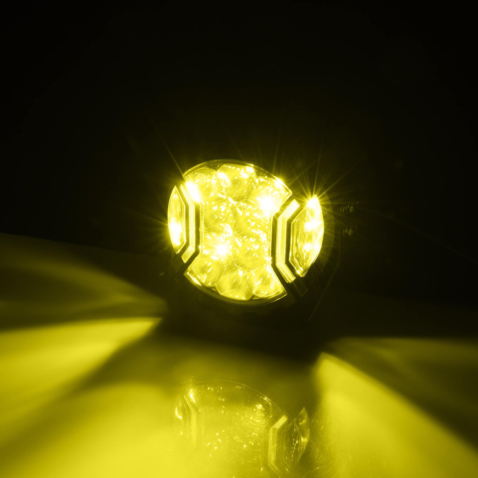 5 Inch 180W LED Light Pods White/Yellow - 270° Side Shooter with DRL & Turn Signal, Fog Spot Flood Auxiliary Ditch Lamps w/ Covers, Pair