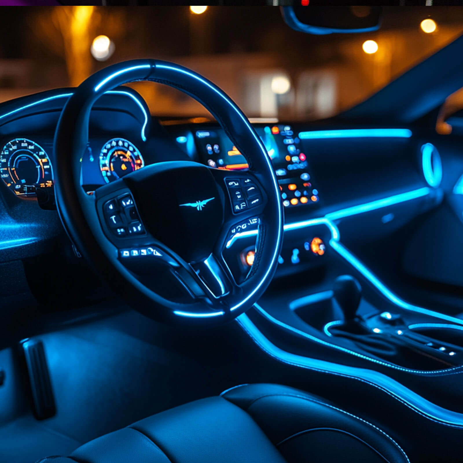 Interior Car LED Strip Lights, RGB Neon Ambient Lighting Kit with Fiber Optic Tubing, 16 Million Colors, Wireless APP & Remote Control, 6-in-1 /8-in-1 /10-in-1
