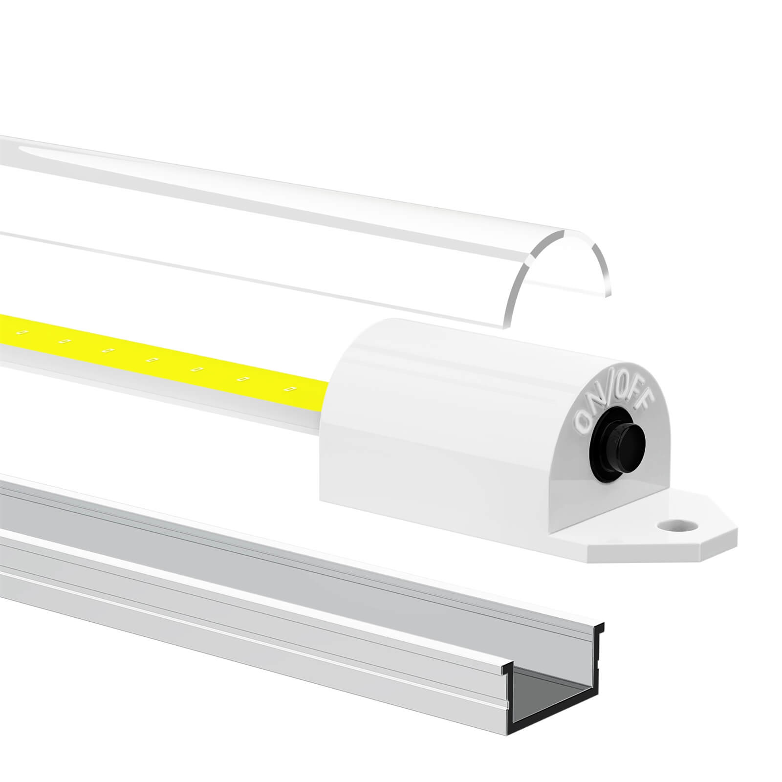 COB LED Interior Light Bar 4pcs, 6000K Strip Lights with ON/Off Switch, for Enclosed Cargo Trailer Car RV