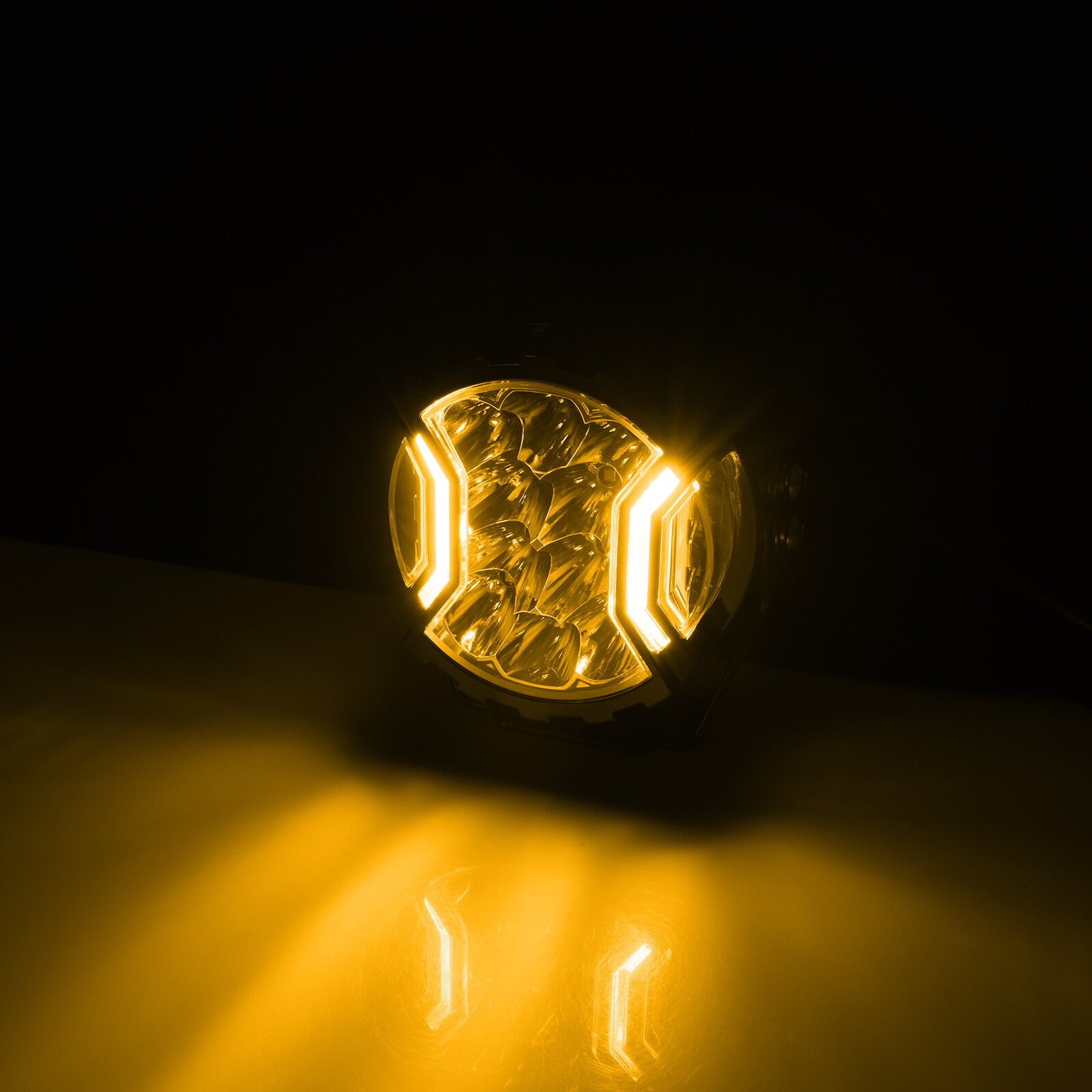 5 Inch 180W LED White Light Pods - White DRL & Amber Turn Signal, Offroad Driving Side Shooter, Fog Spot Flood Auxiliary Ditch Lamps w/ Covers, Pair