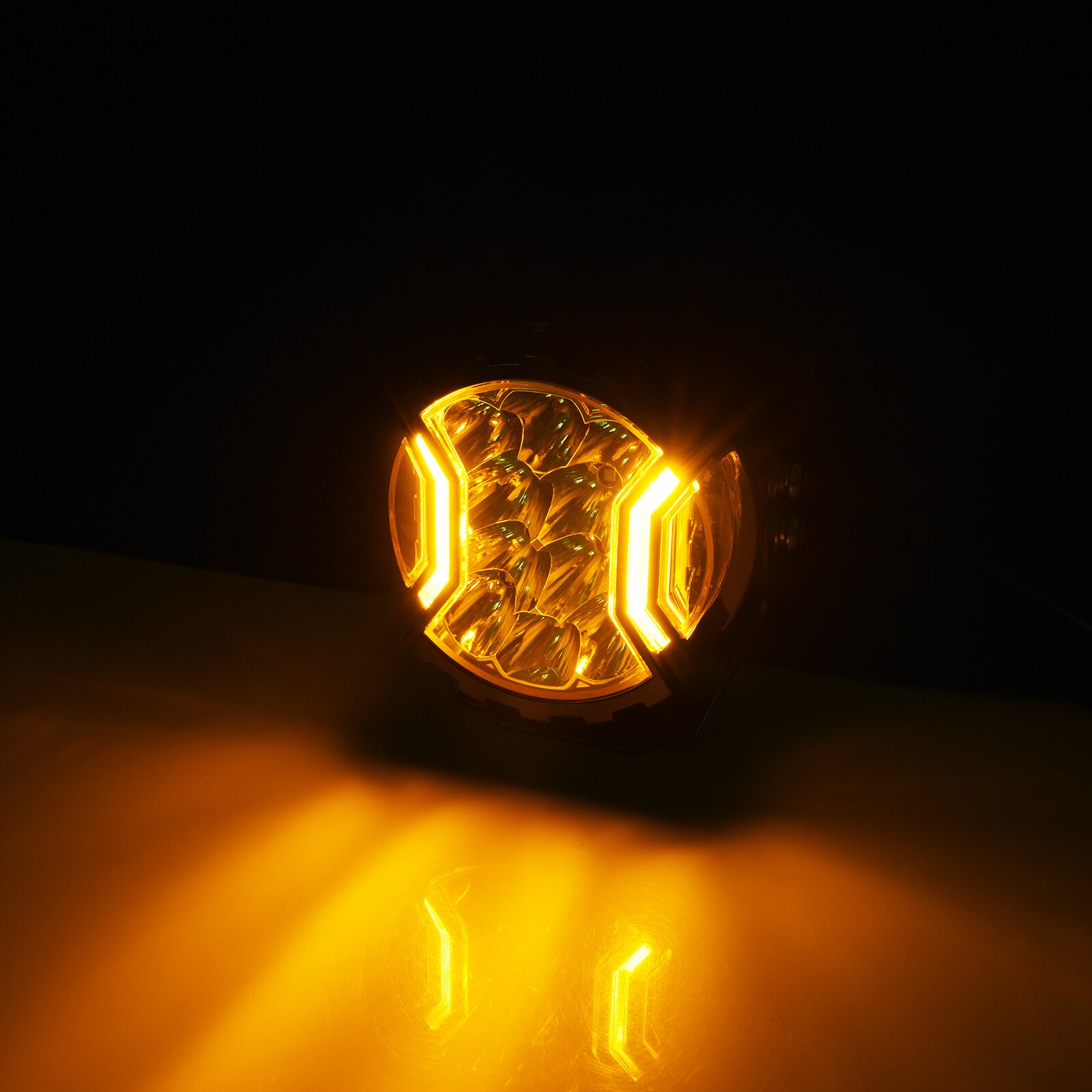 5 Inch 180W LED Yellow Light Pods - Yellow DRL & Amber Turn Signal, Offroad Driving Side Shooter, Fog Spot Flood Auxiliary Ditch Lamps w/ Covers, Pair