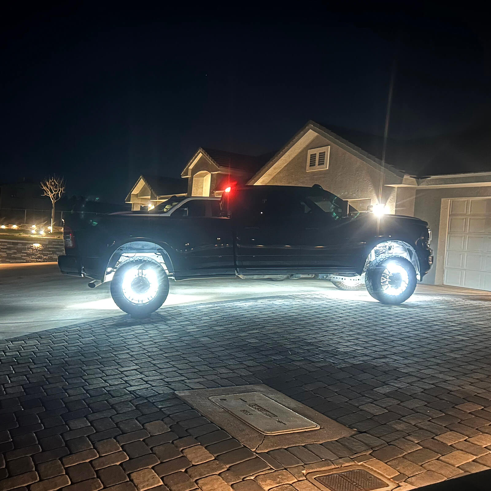 15.5"/17" 5-Row Pure White Wheel Lights, Ultra-Bright Wheel Ring Lights for for Truck SUV Car Offroad, IP68 Waterproof