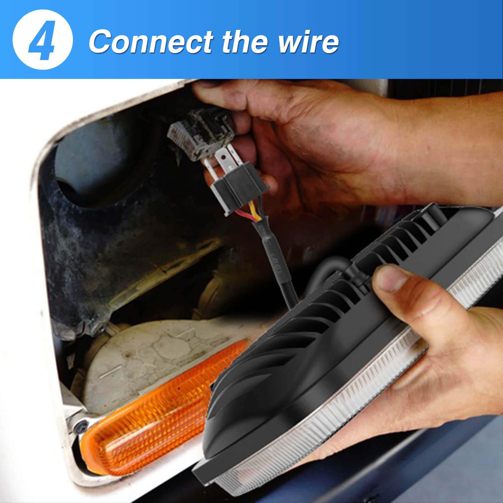 5x7 LED Headlights 7x6 Rectangle Headlamps H6054 110W Hi/Low Sealed Beam For Wrangler YJ Cherokee XJ Comanche MJ Chevy S10 T300 FL50 FL60 FL70 Peterbilt, Black