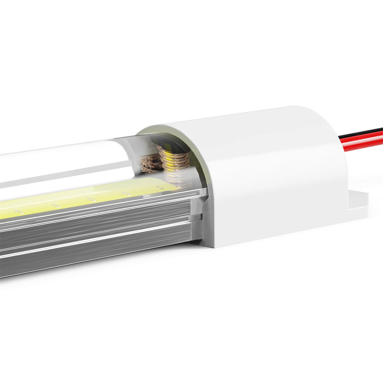 COB LED Interior Light Bar 4pcs, 6000K Strip Lights with ON/Off Switch, for Enclosed Cargo Trailer Car RV