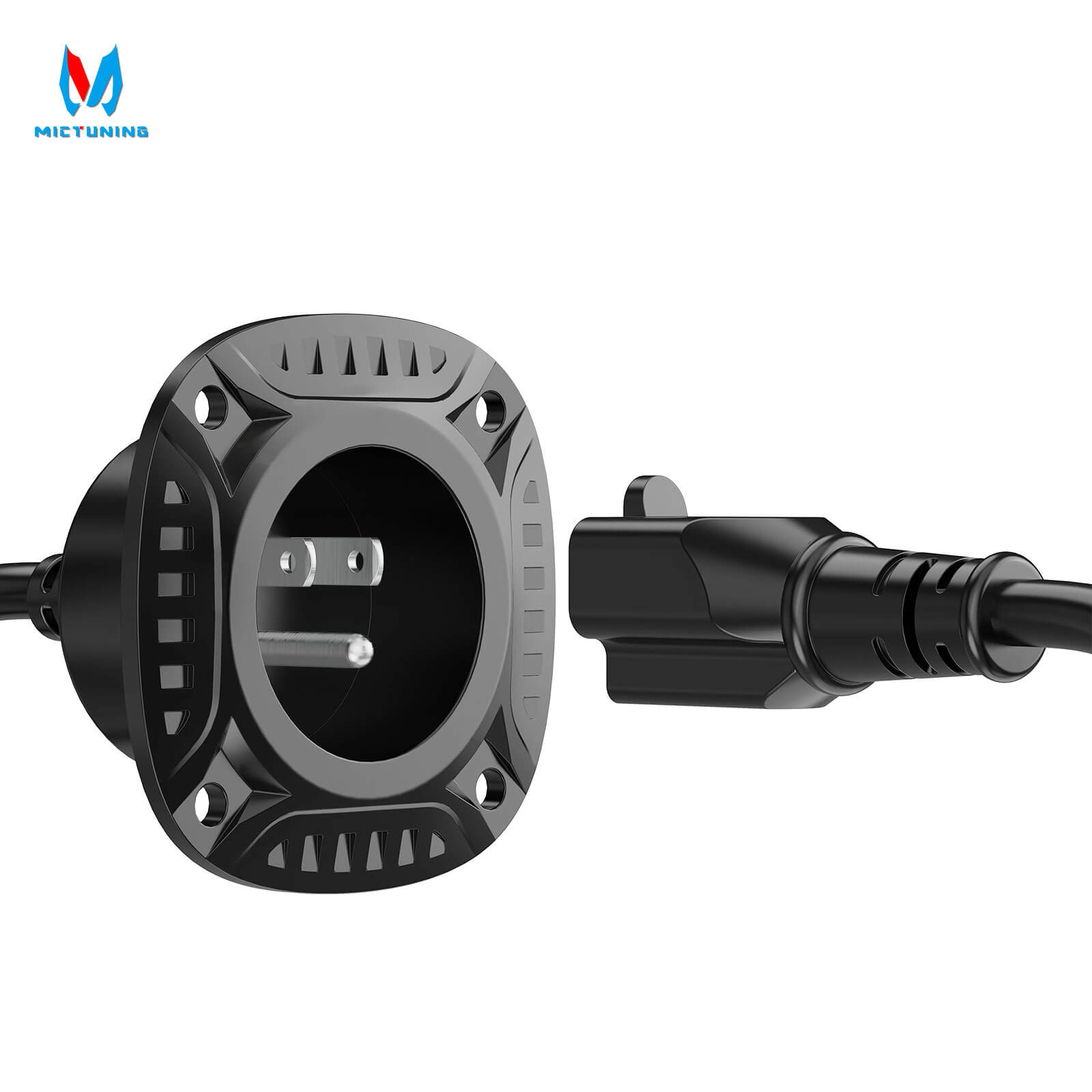 5-in-1 AC Port Plug 20A 125V, RV Shore Power Inlet Plug with T-Blade Adapter