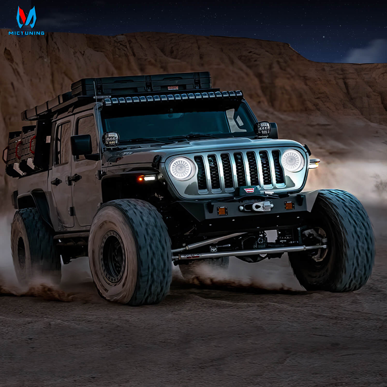 J1 7-inch LED Headlights with Blue Welcome Halo, DOT Approved Anti-Glare, Round H6024 Assembly