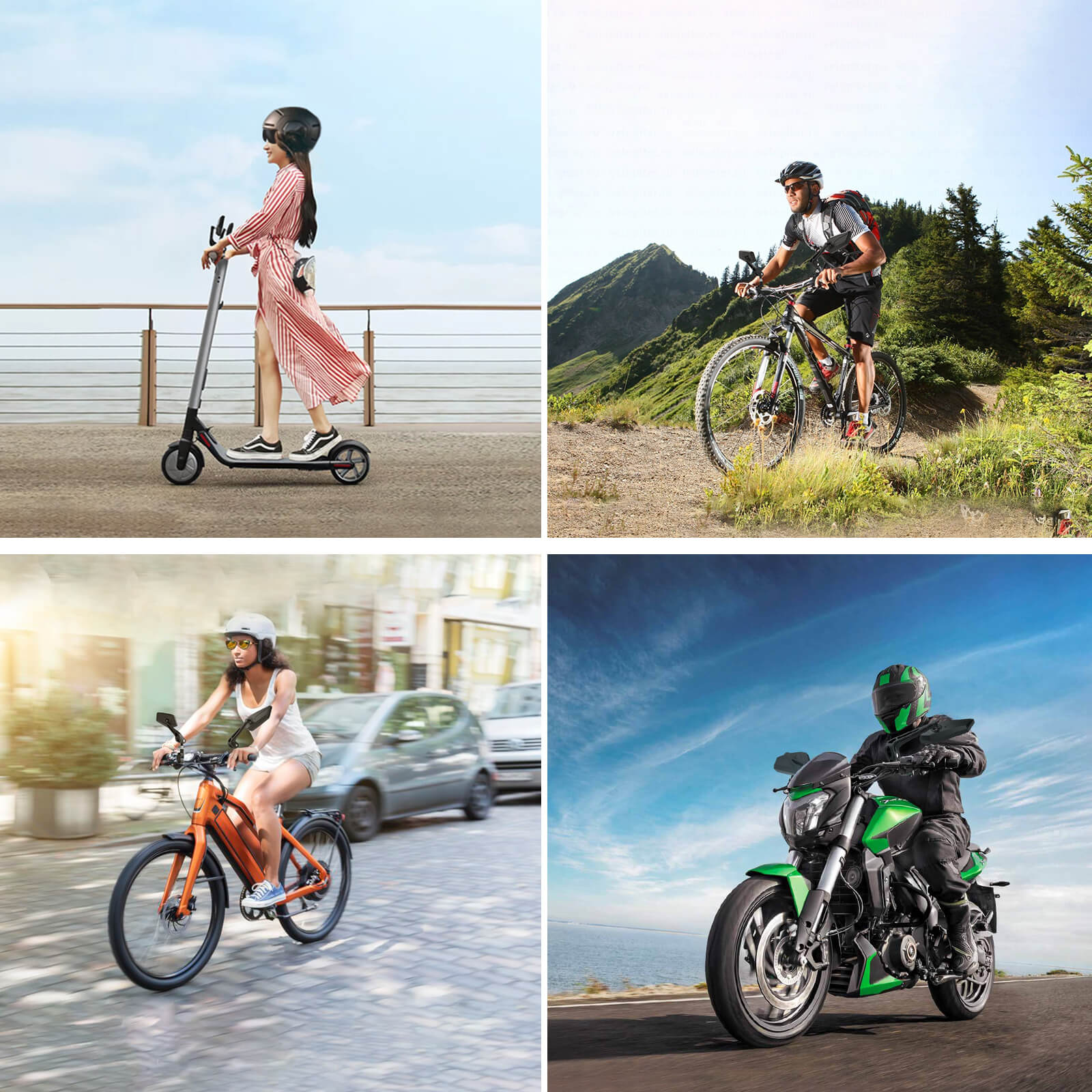 Bike Handlebar Mirror for 22mm-25mm Handlebars, 360 Degree Adjustable Rotatable Wide Angle Bicycle Mirrors