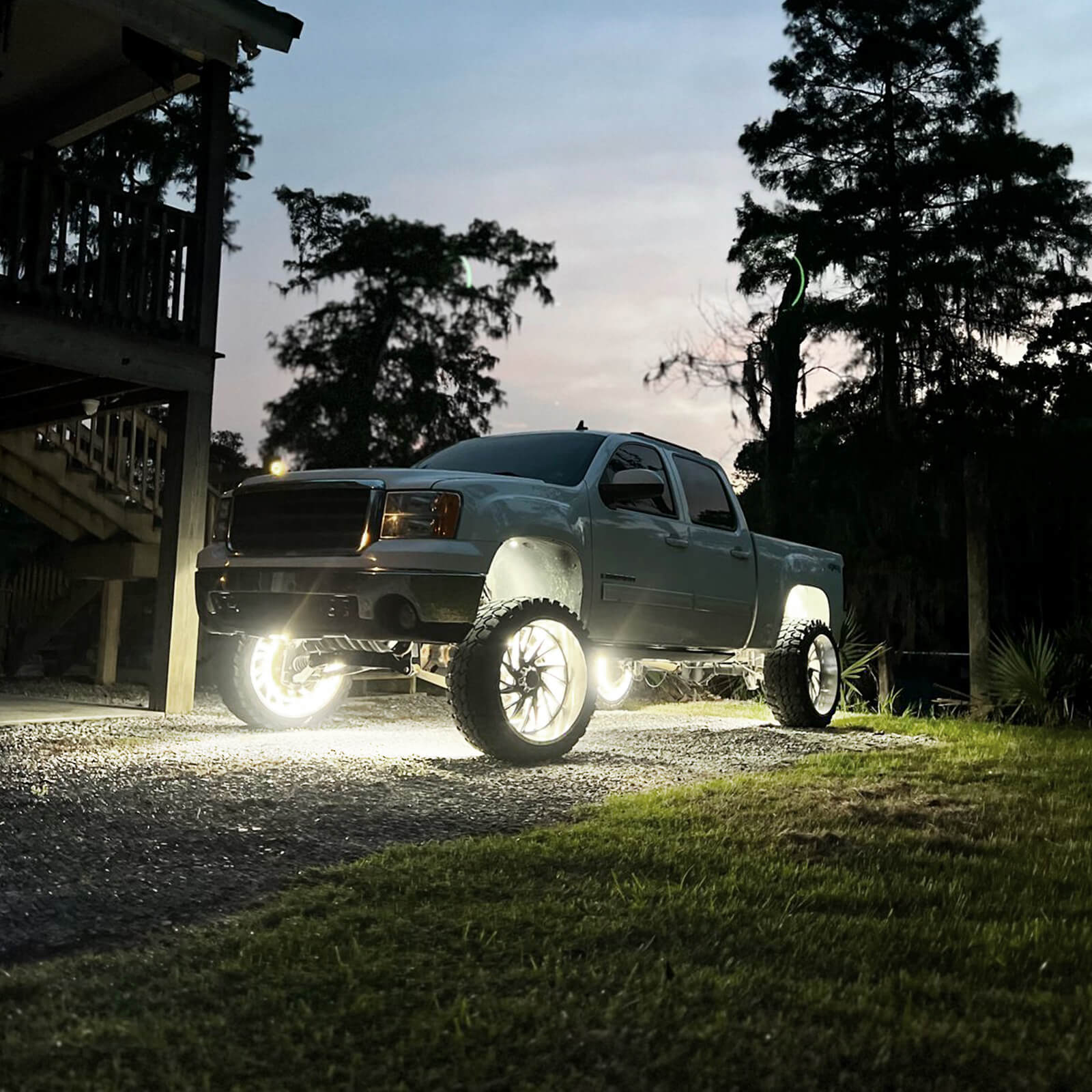 17" Wheel Lights Pure White Rim Lights, 5-Row LED Ultra-Bright for for Truck SUV Car Offroad, IP68 Waterproof