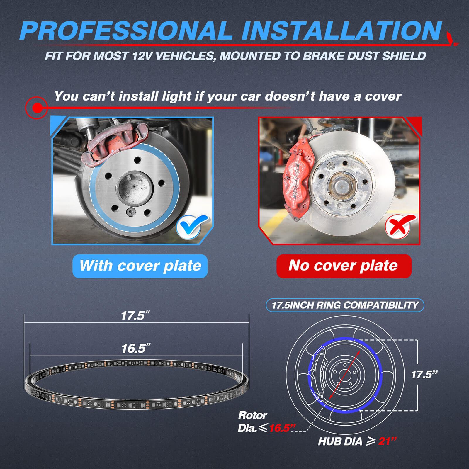 15.5″/17″ V1 RGB+IC Chasing Color Wheel Ring Lights Kit Bundle with P1s-W Wireless RGB Switch Panel 8/12 Gang, Up to 328FT Range