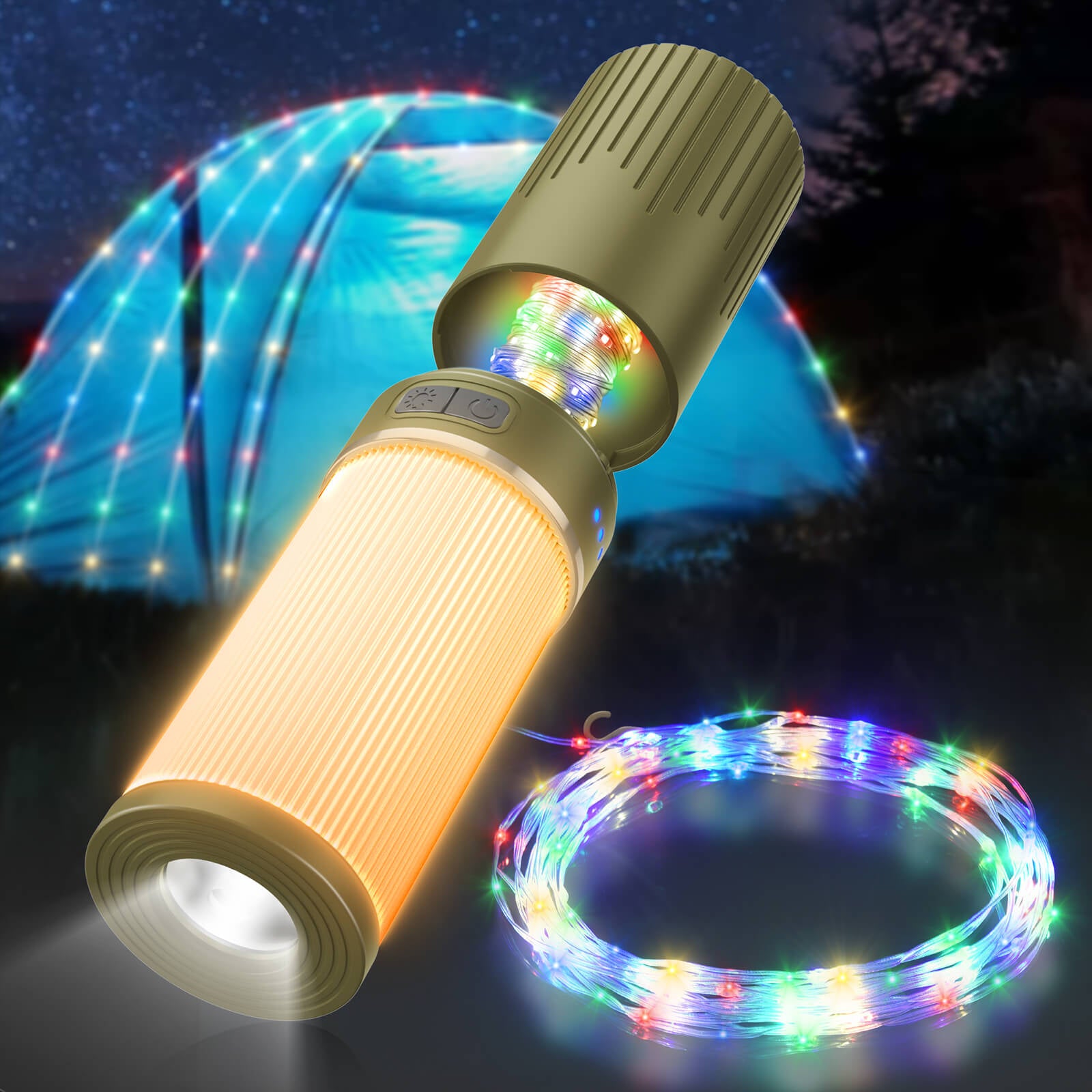 Camping String Light 49ft / Lantern / Flashlight / Portable Nightstand