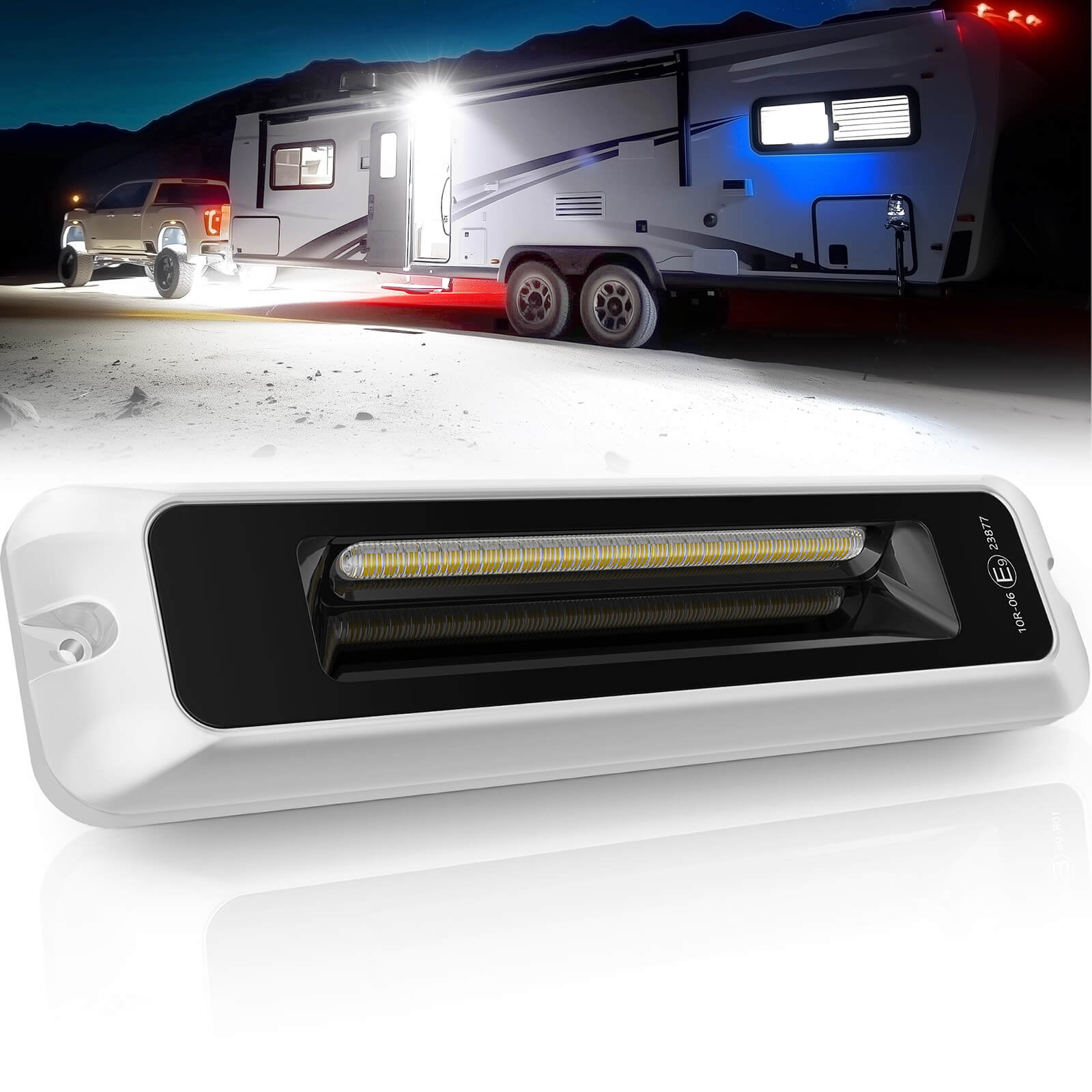 6 Inch/8 Inch RV Exterior Porch Light, LED Utility Awning White 6000K, Outdoor IP68 Waterproof Aluminum
