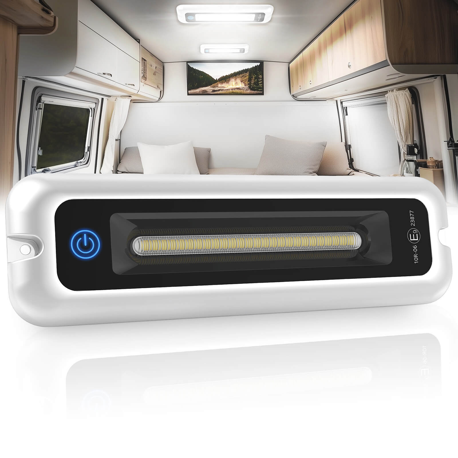 6 Inch/8 Inch Smart Touch Screen Exterior Interior Porch Light, LED Utility RV Awning White 6000K, Indoor Outdoor IP68 Waterproof Aluminum