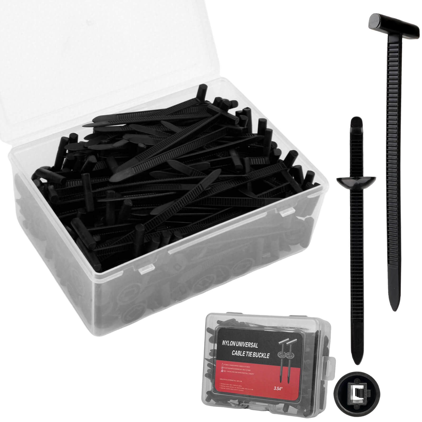 Nylon Universal Cable Tie Buckle, Multifunctional Snap Fit Nylon Clips