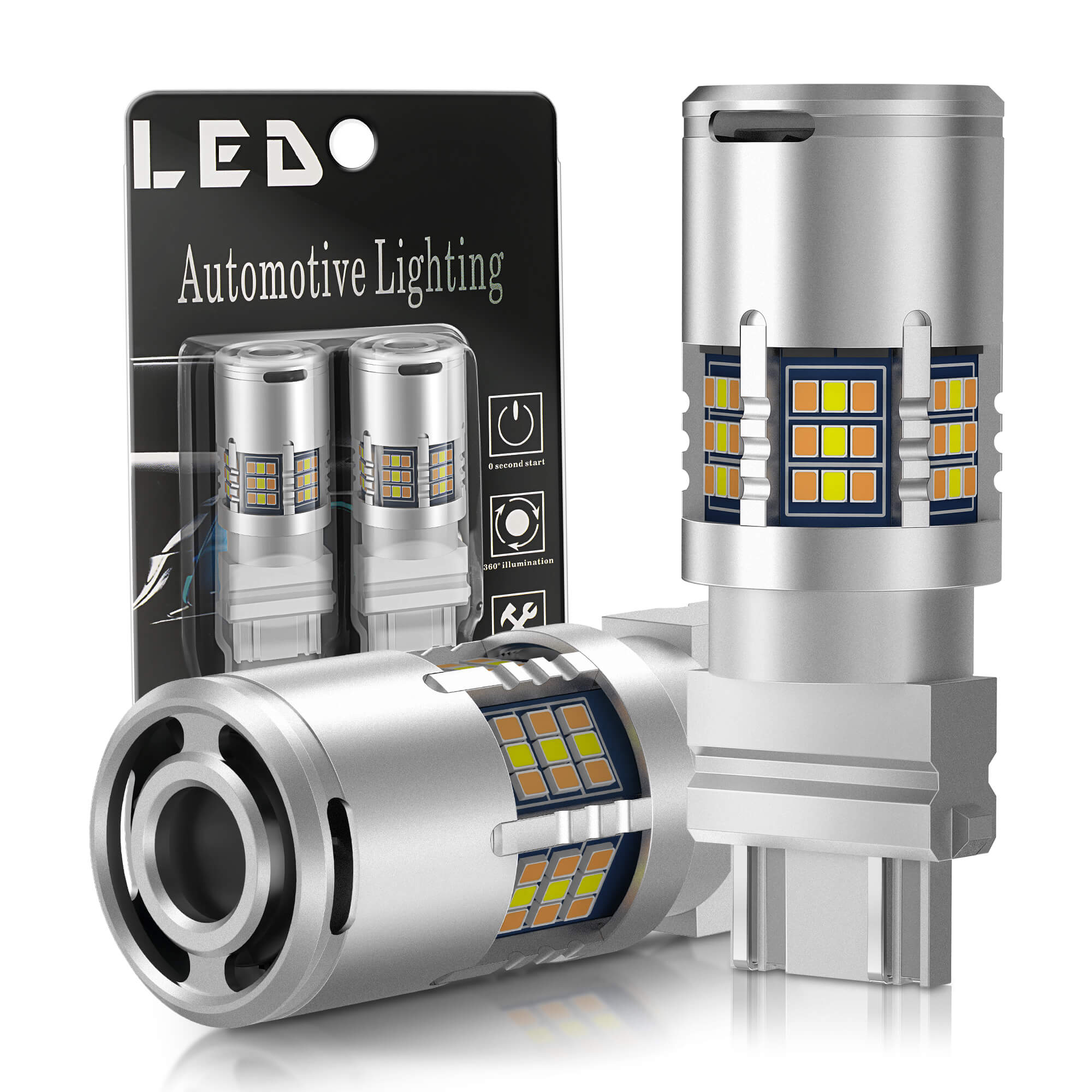 3156 3157 LED Bulbs LED Bulb Dual Color Amber White, 3056 3356 3057 Backup Light Bulbs Canbus Error Free for Reverse Tail DRL Turn Signal Light (Pack of 2)