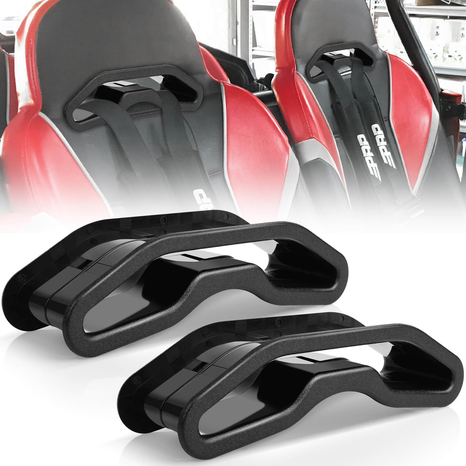 UTV Pass Through Bezel 2 Packs, Harness Pass-Through Seat Bezel Insert for OEM Bucket Seat