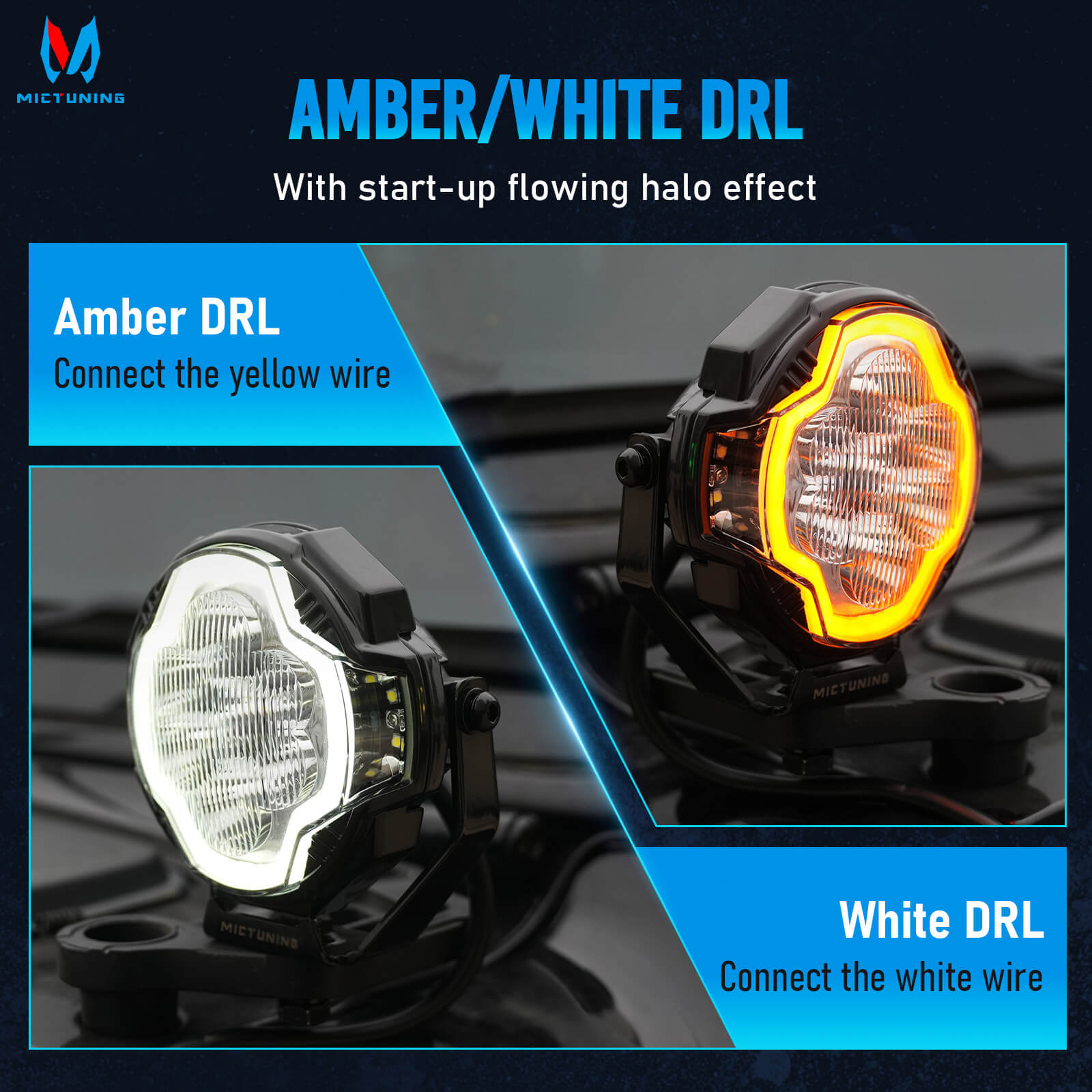 K8 Halo UltraDrive Pod Light 4 Inch/5 Inch, Offroad Driving Beam Extended Range & Wider Spread, LED Side Shooter, IP68 Waterproof, Pair