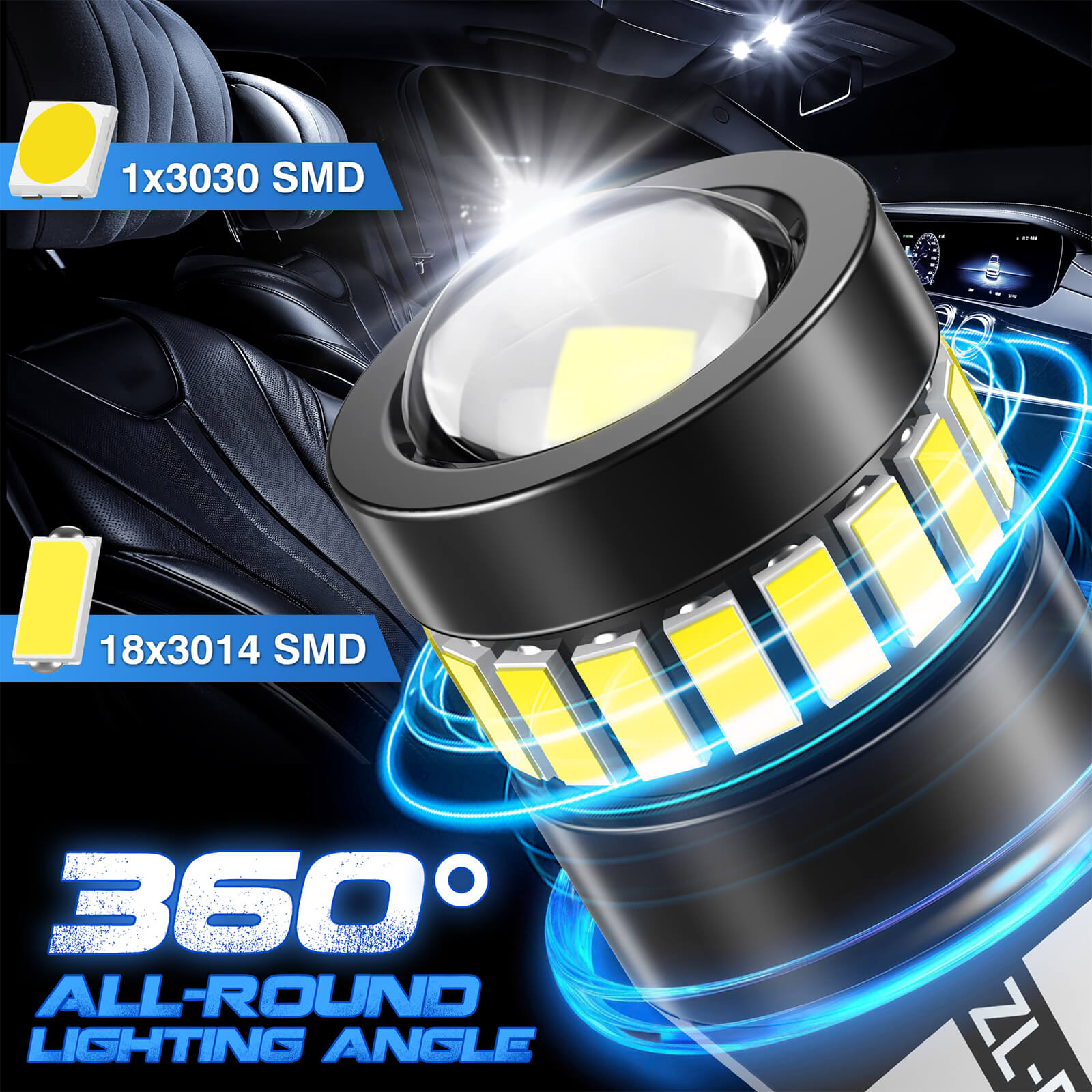 194 LED Bulbs Car T10 LED Bulbs for License Plate Light 168 175 2825 W5W T10, 3014SMD Chipsets 6000K White for Car Dome Door Map Dash Courtesy Cargo License Plate Lights,2pcs/10pcs