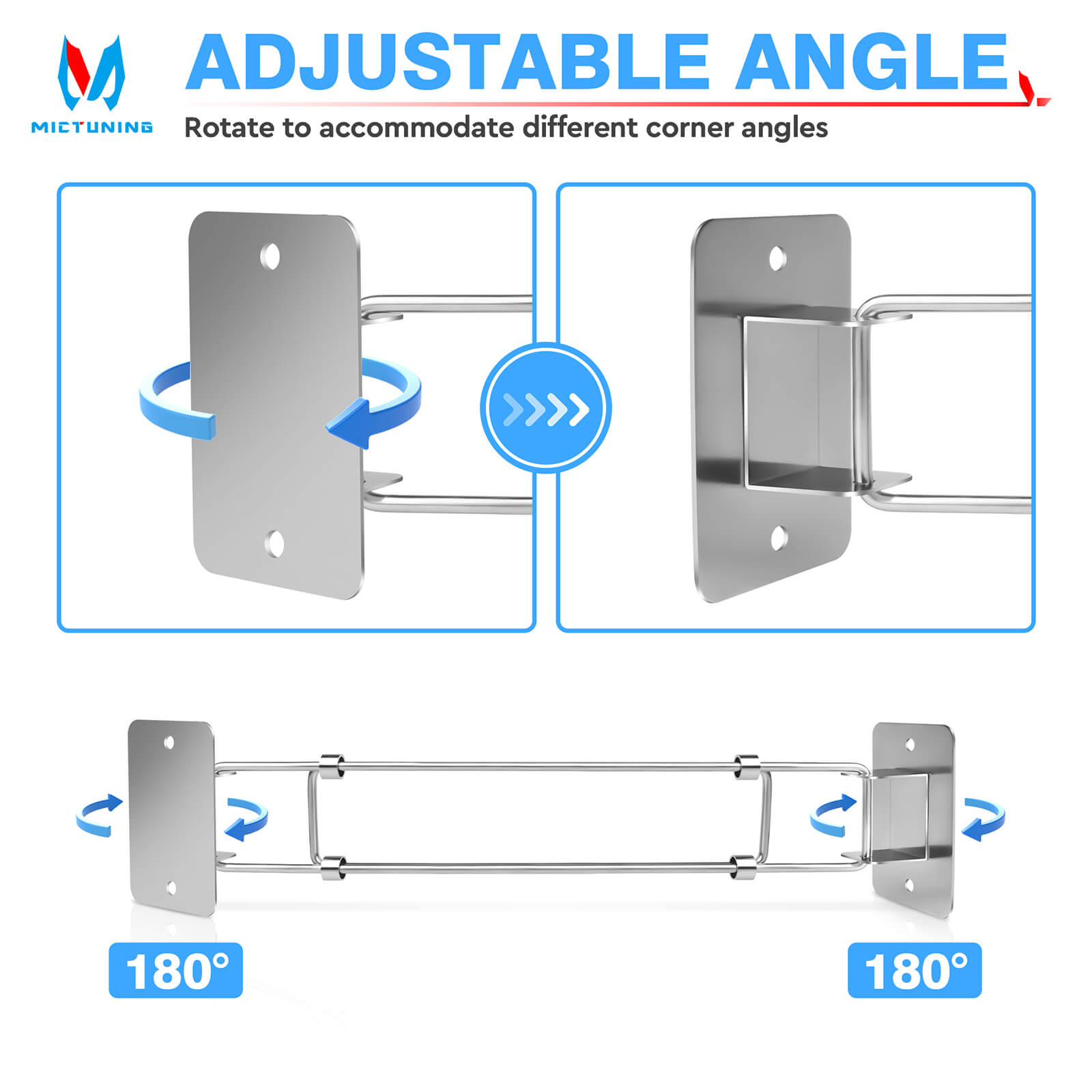 RV Shampoo Bottle Holder Fence Trailer Bathroom Corner Storage Bar, No Drilling or Screw Mount