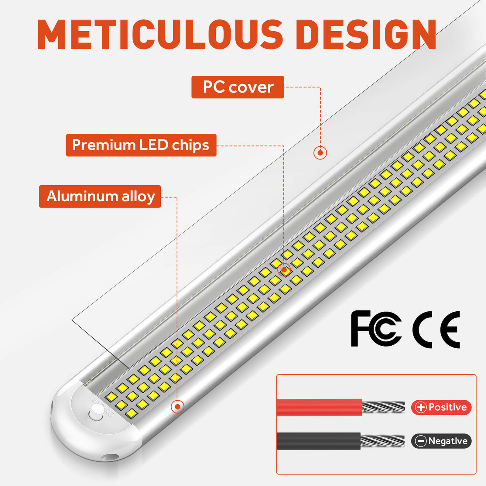 12V LED Interior Light Bar, 120LEDs 28W Led Strip Lights with ON/Off Switch, for Enclosed Cargo Trailer Car RV Van Truck (4 Pack)