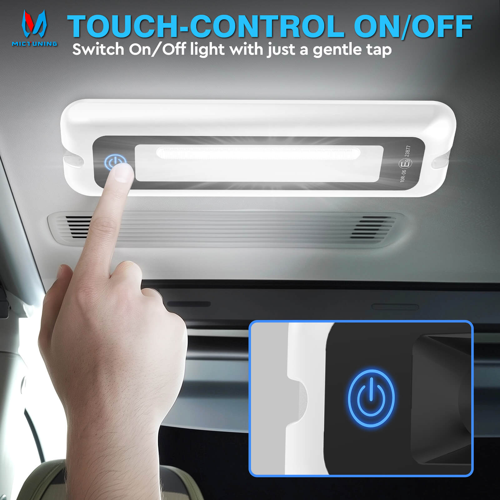 6 Inch/8 Inch Smart Touch Screen Exterior Interior Porch Light, LED Utility RV Awning White 6000K, Indoor Outdoor IP68 Waterproof Aluminum