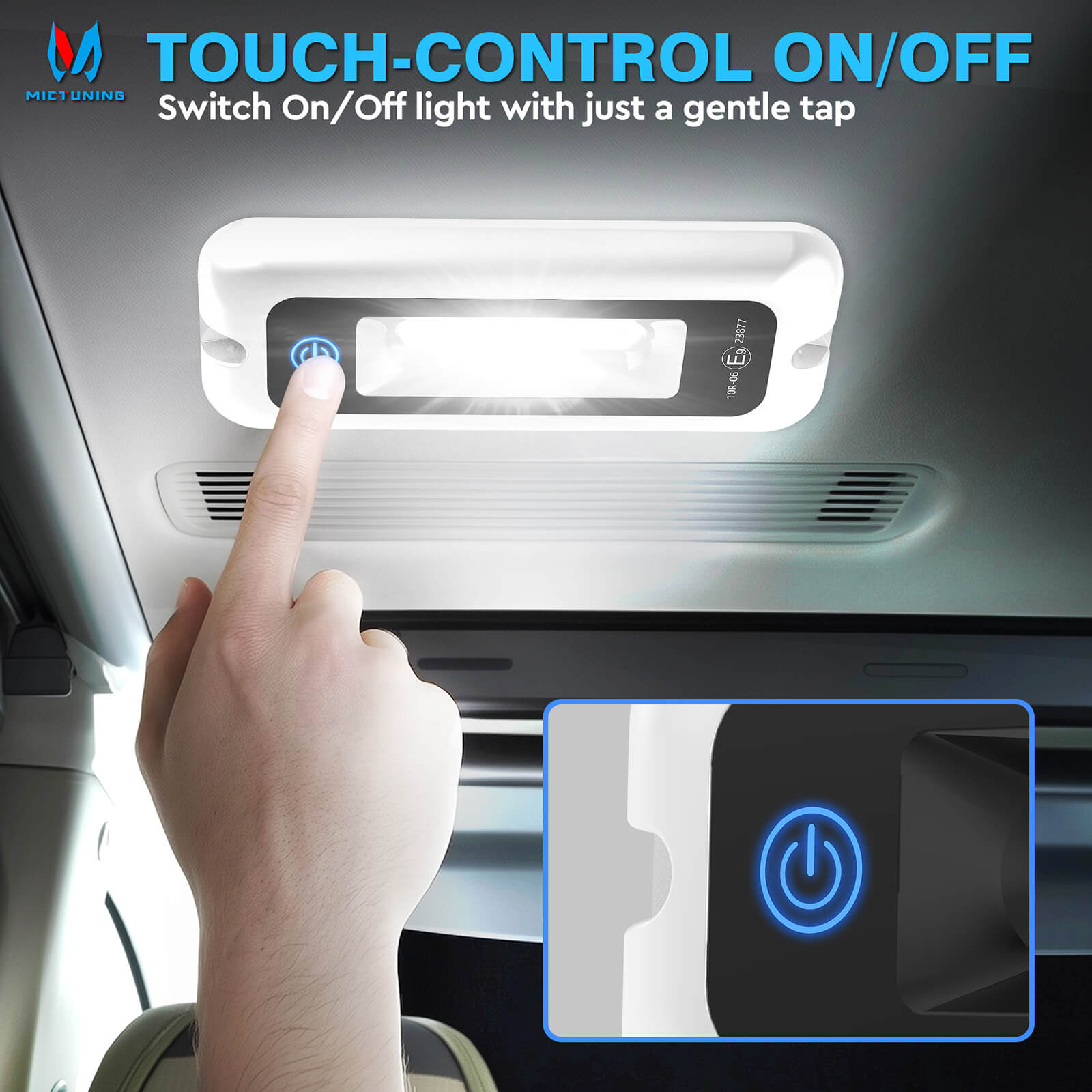 6 Inch/8 Inch Smart Touch Screen Exterior Interior Porch Light, LED Utility RV Awning White 6000K, Indoor Outdoor IP68 Waterproof Aluminum