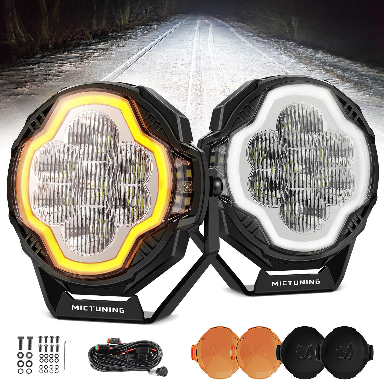ビバレン　レオン　リングライト　セット MICTUNING K8 Halo UltraDrive Pod Light 4-Inch/5-Inch, Offroad