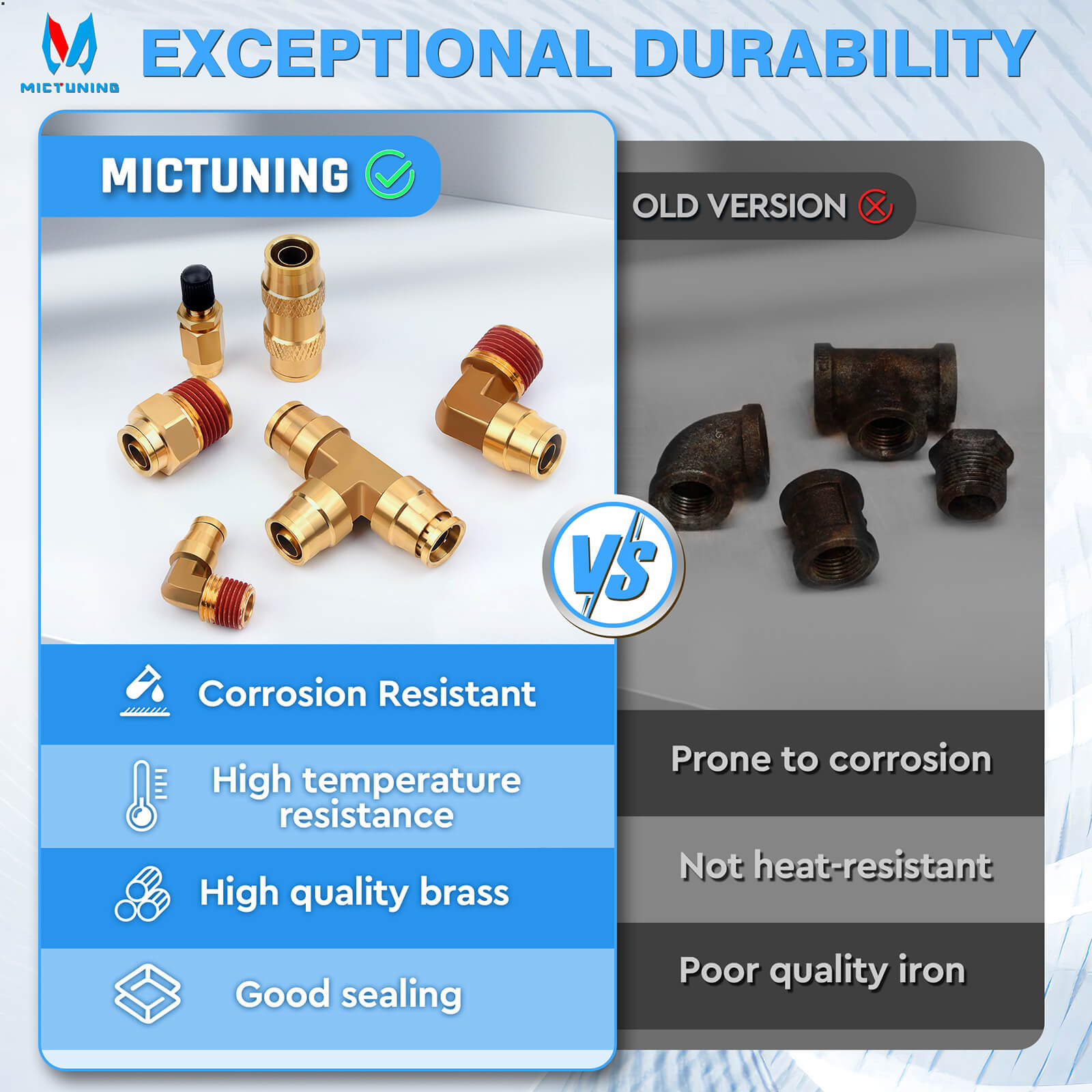 43 PCS Brass DOT Air Brake Line Fittings Assortment Kit, Quick Connect & NPT Thread Tube Air Hose Fittings Repair Kit, Fittings for Truck or Industrial Air System