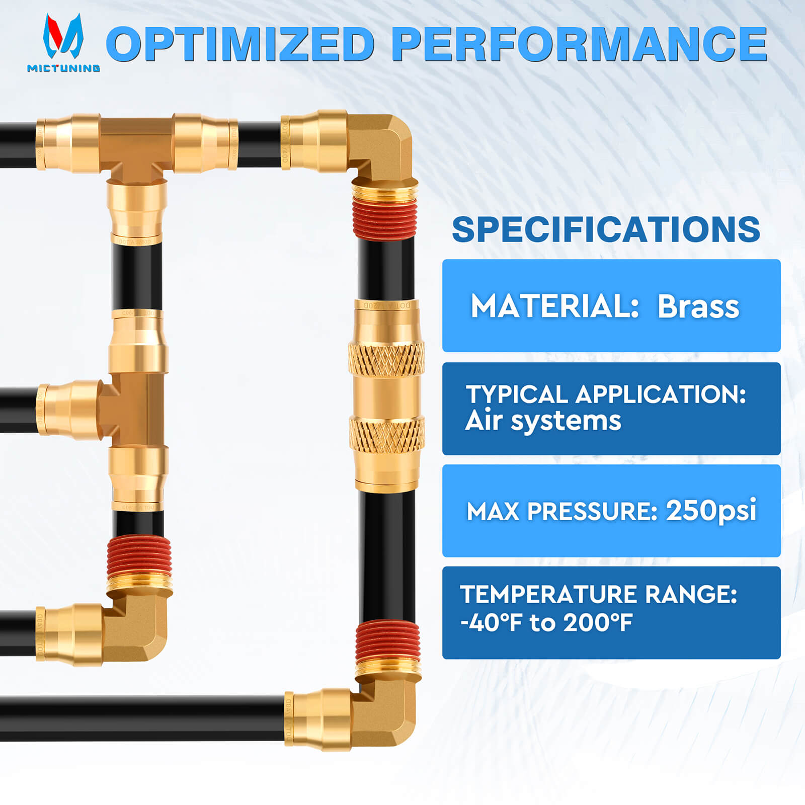 76 PCS Brass DOT Air Brake Line Fittings Assortment Kit, Quick Connect & NPT Thread Tube Air Hose Fittings Repair Kit, Fittings for Truck or Industrial Air System