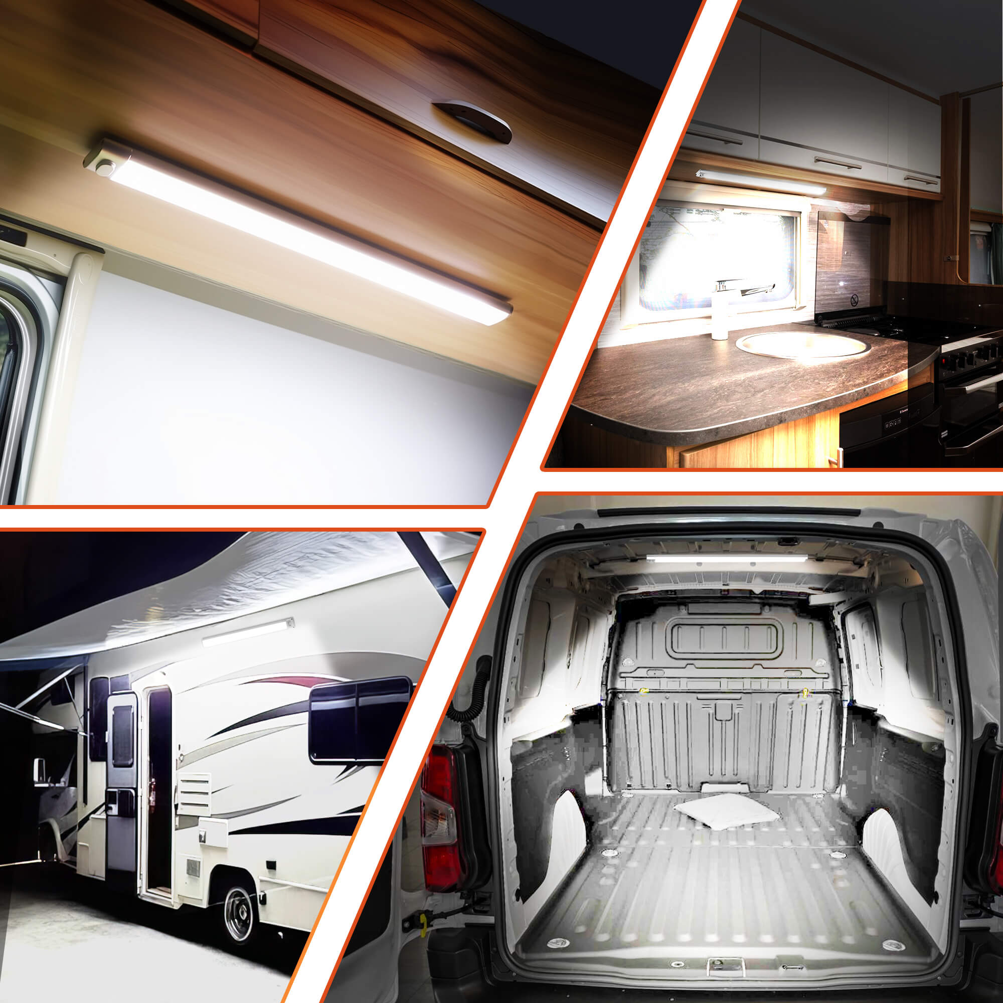 12V LED Interior Light Bar, 168LEDs 16W Led Strip Lights with ON/Off Switch, for Enclosed Cargo Trailer Car RV(2 Pack)