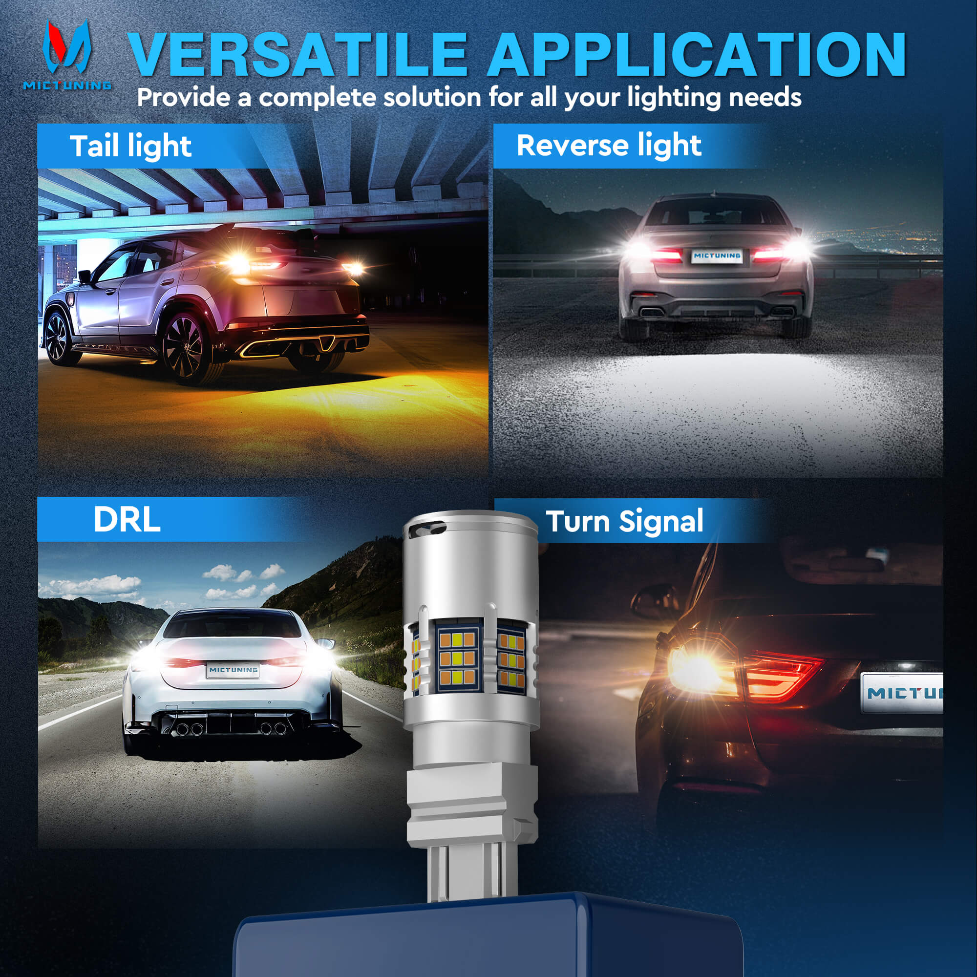 3156 3157 LED Bulbs LED Bulb Dual Color Amber White, 3056 3356 3057 Backup Light Bulbs Canbus Error Free for Reverse Tail DRL Turn Signal Light (Pack of 2)