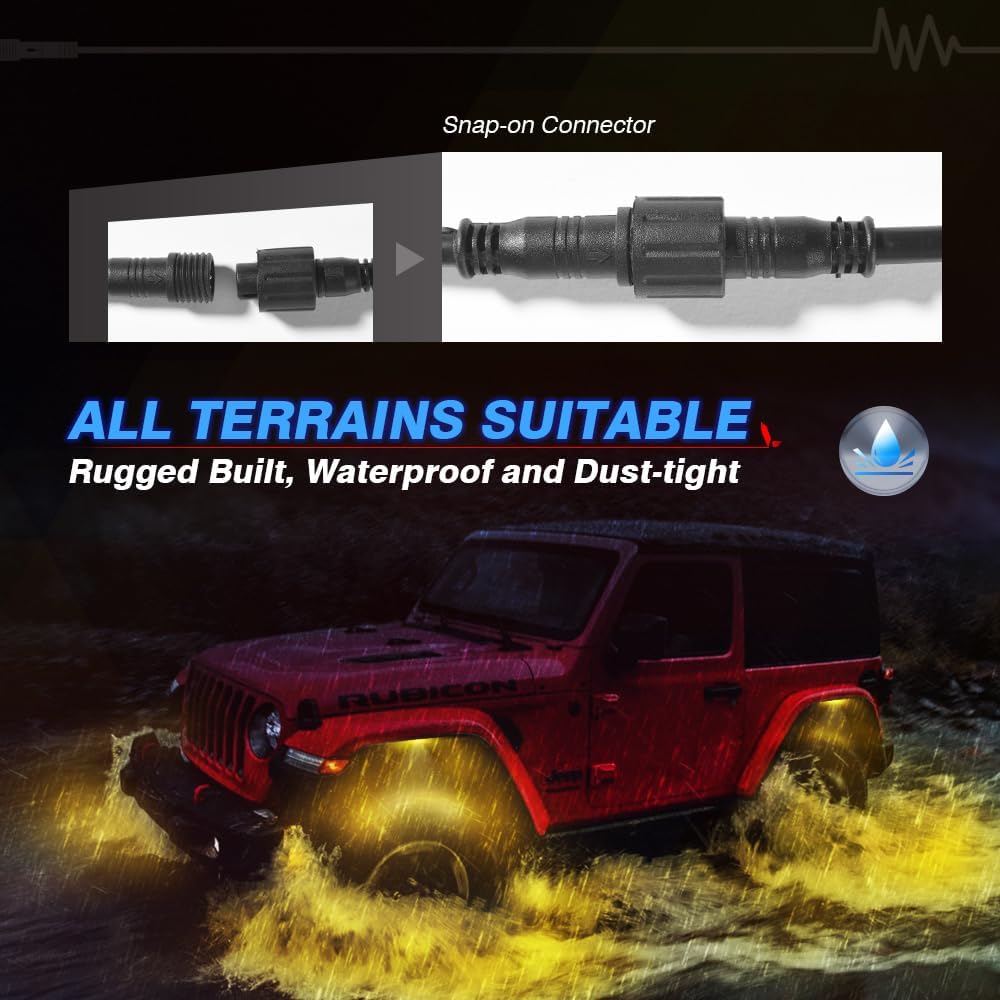 10FT 5Pin Extension Wire Cable Cord for C1 C2 C4 Q1 RGBW Series LED Rock Lights, V1 RGBW Wheel Ring Lights(2 Pack)