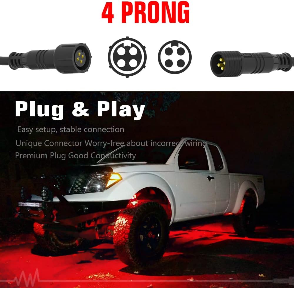 10FT 4Pin Extension Wire Cable (2PCS) - Only for 2nd-GEN(CM) RGB, and P1S P8 P8Y P1Y P1C Series Swtich Panel