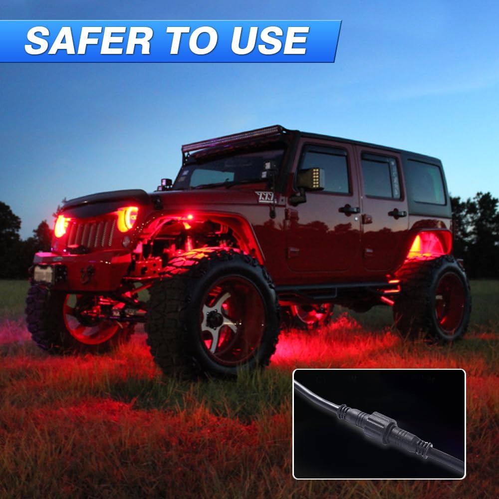 10FT 5Pin Extension Wire Cable Cord for C1 C2 C4 Q1 RGBW Series LED Rock Lights, V1 RGBW Wheel Ring Lights(2 Pack)